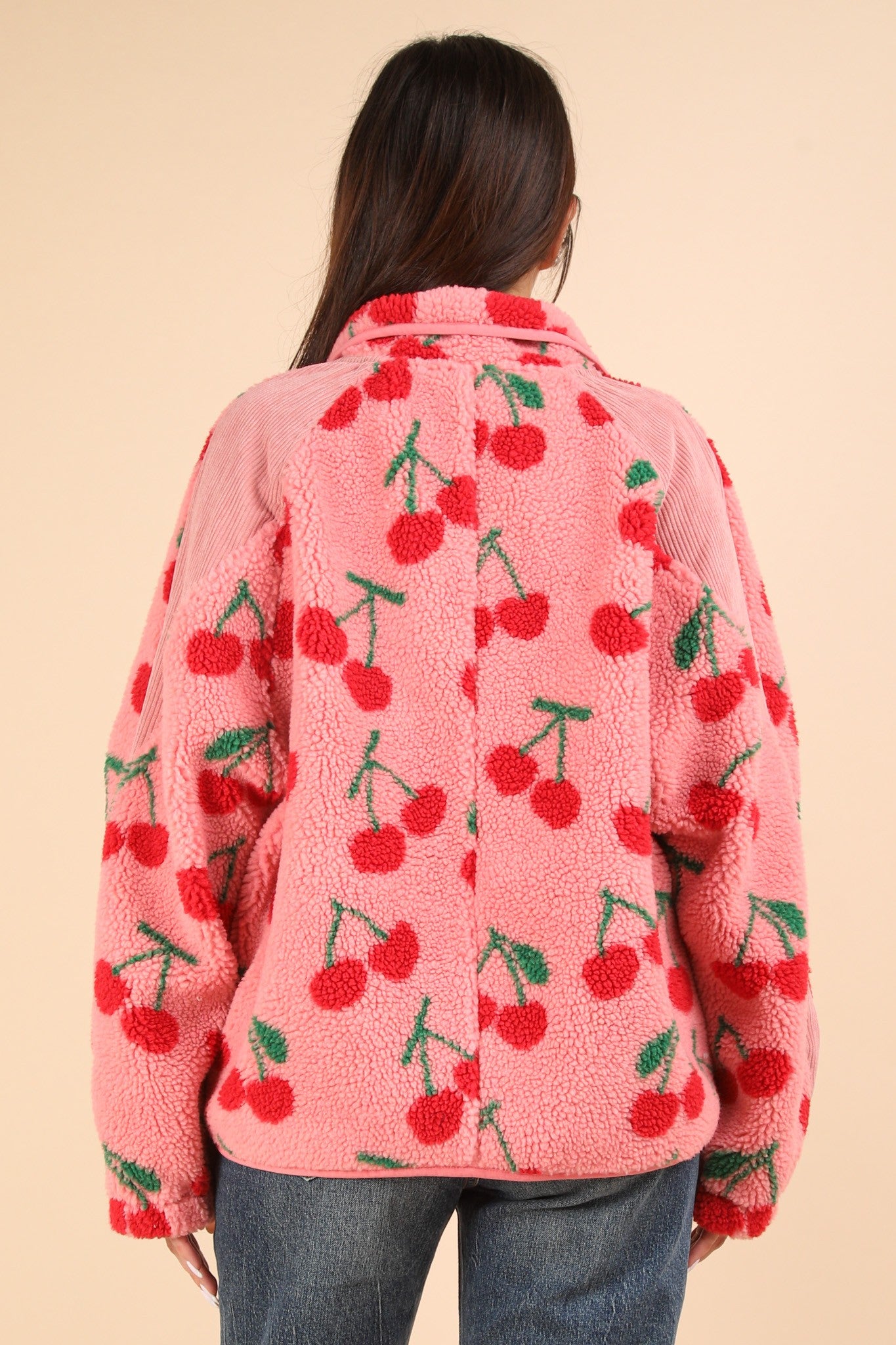 PINK CHERRY FLEECE JACKET