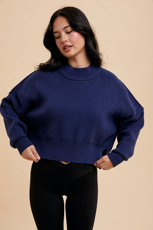 MOCKNECK SWEATER - INDIGO