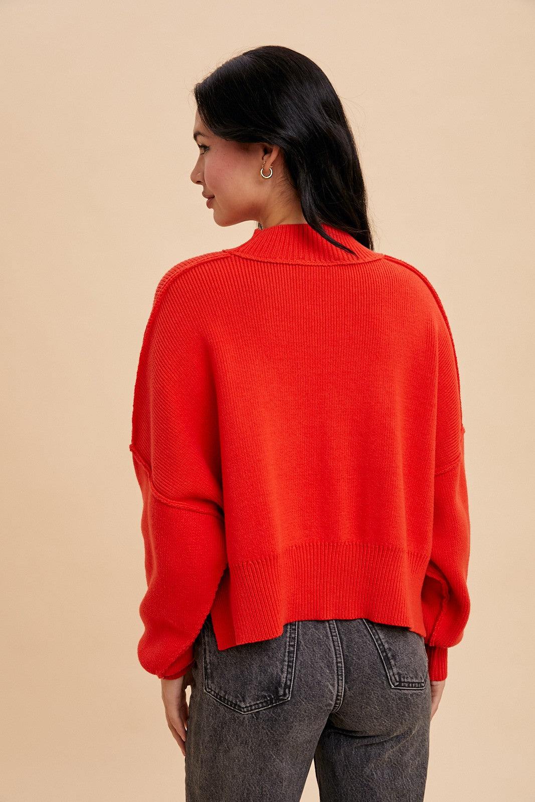 MOCKNECK SWEATER - RED