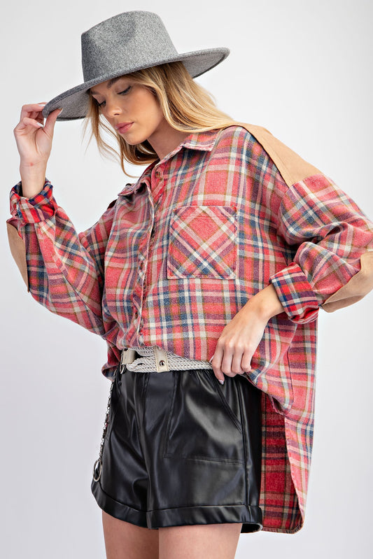 RED HOT PLAID TOP