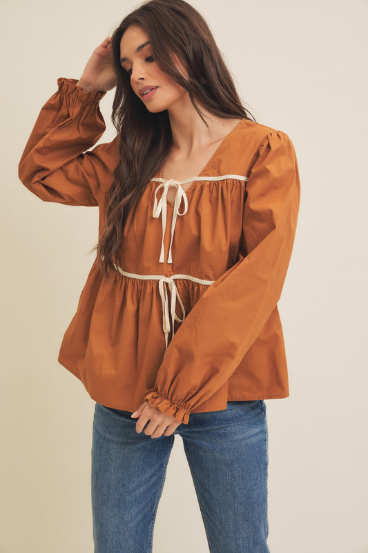 CAMEL TIE TOP