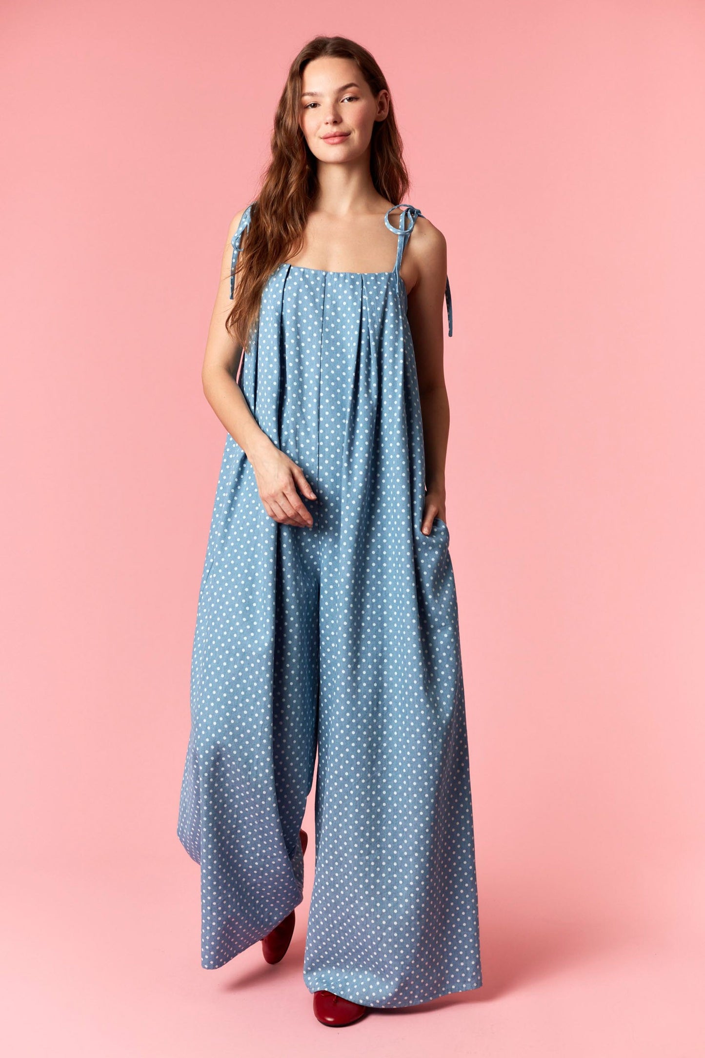 DENIM DOT JUMPSUIT