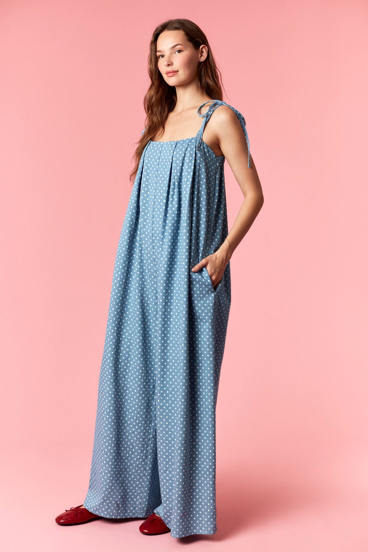 DENIM DOT JUMPSUIT