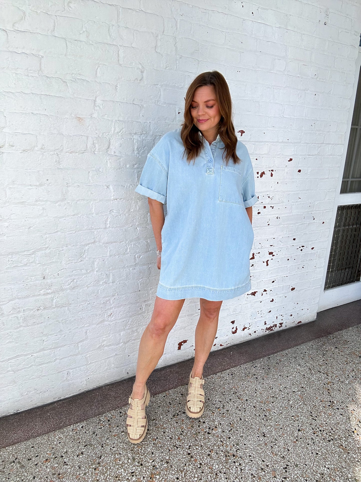 DENIM DAYDREAM MINI DRESS