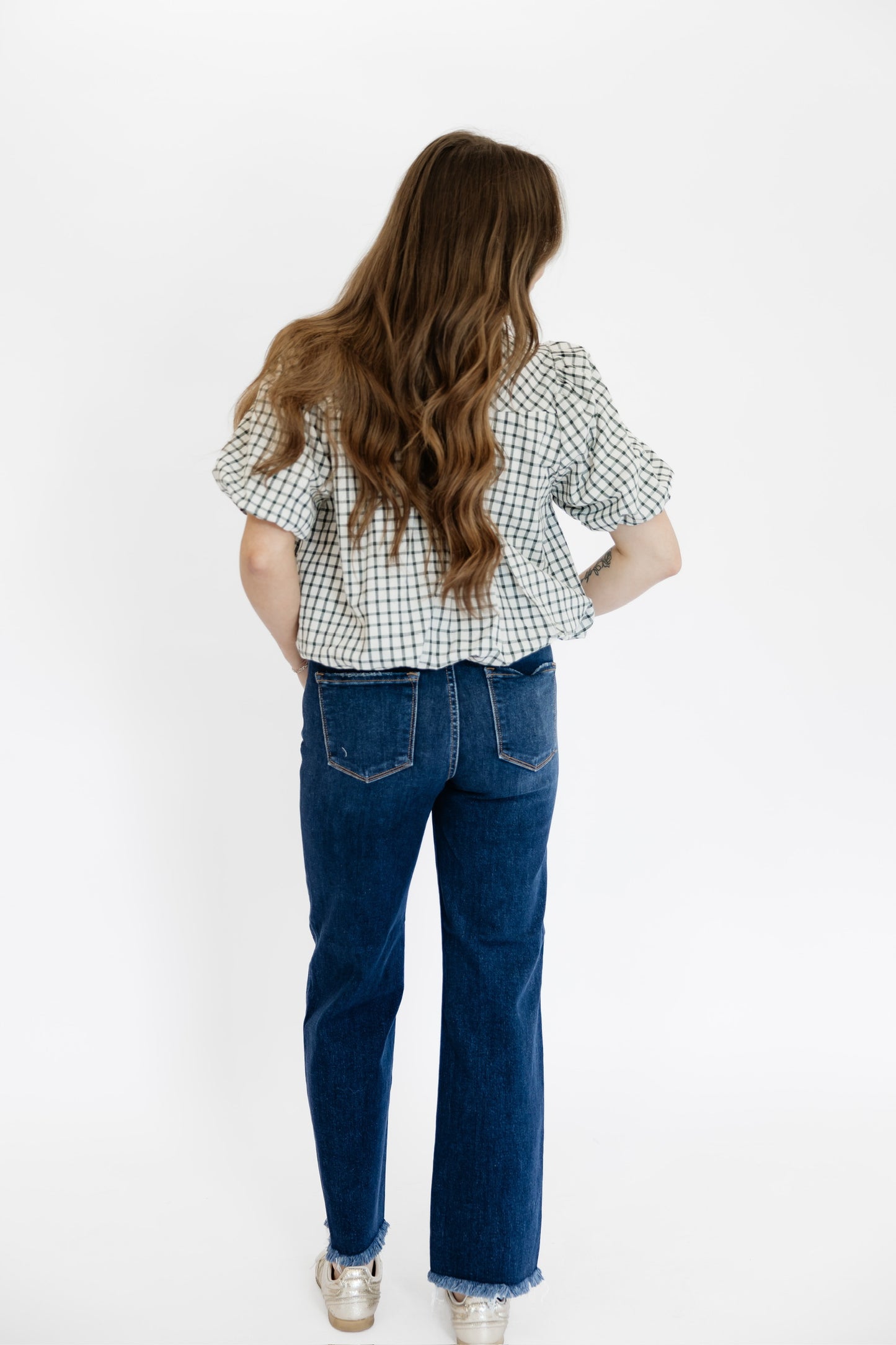 HIGH RISE ANKLE STRAIGHT JEANS