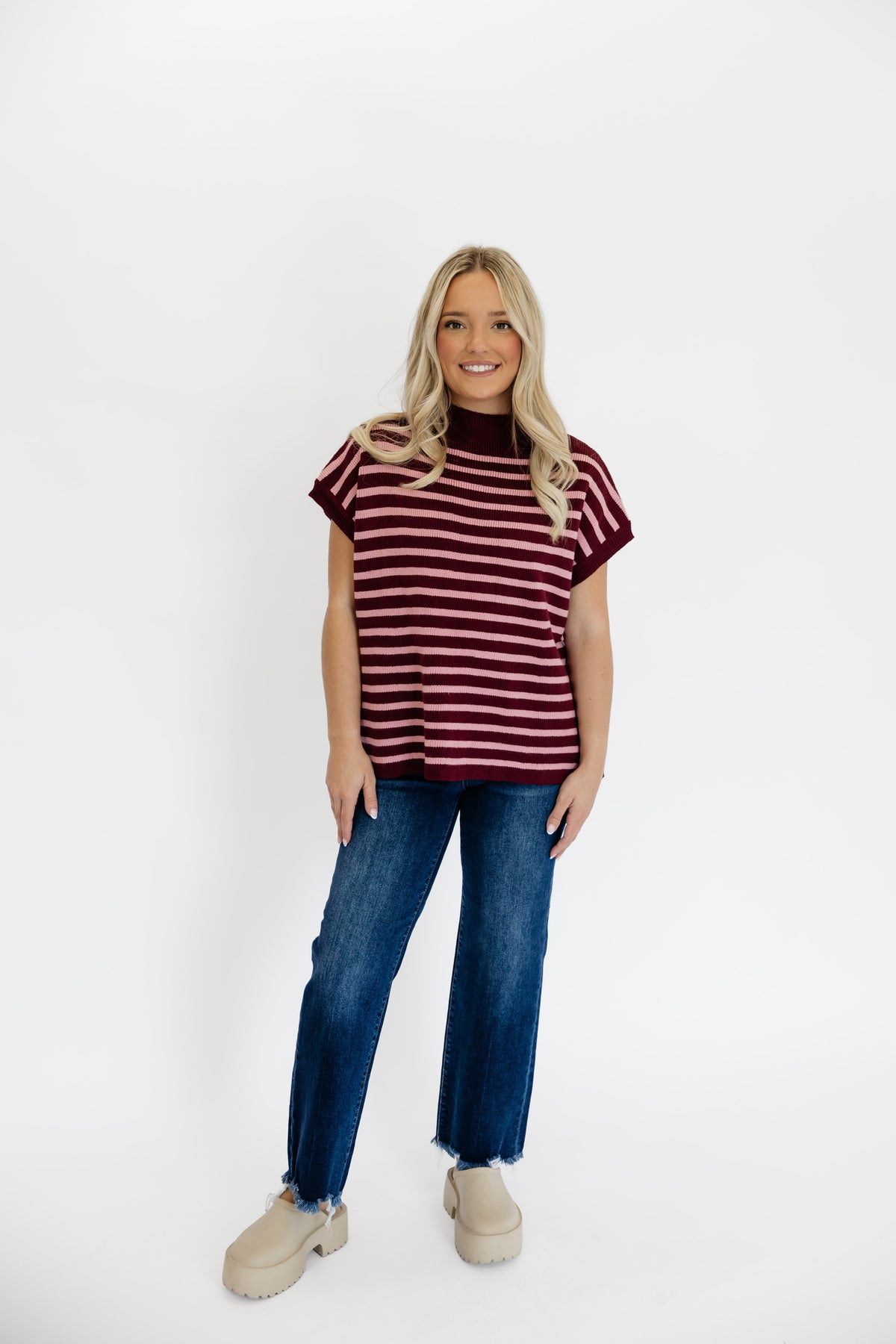 SLOW DAYS SWEATER TOP - MAROON