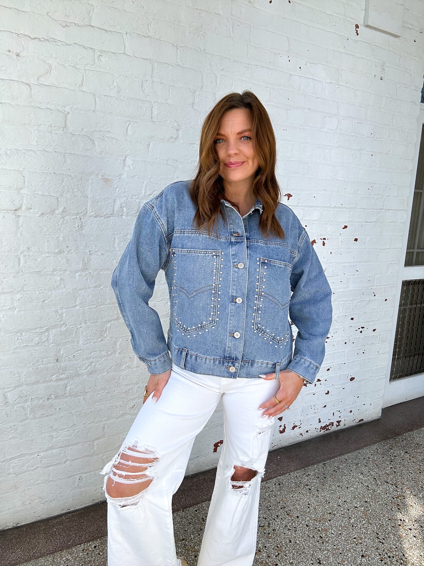 SO STUDDED DENIM JACKET