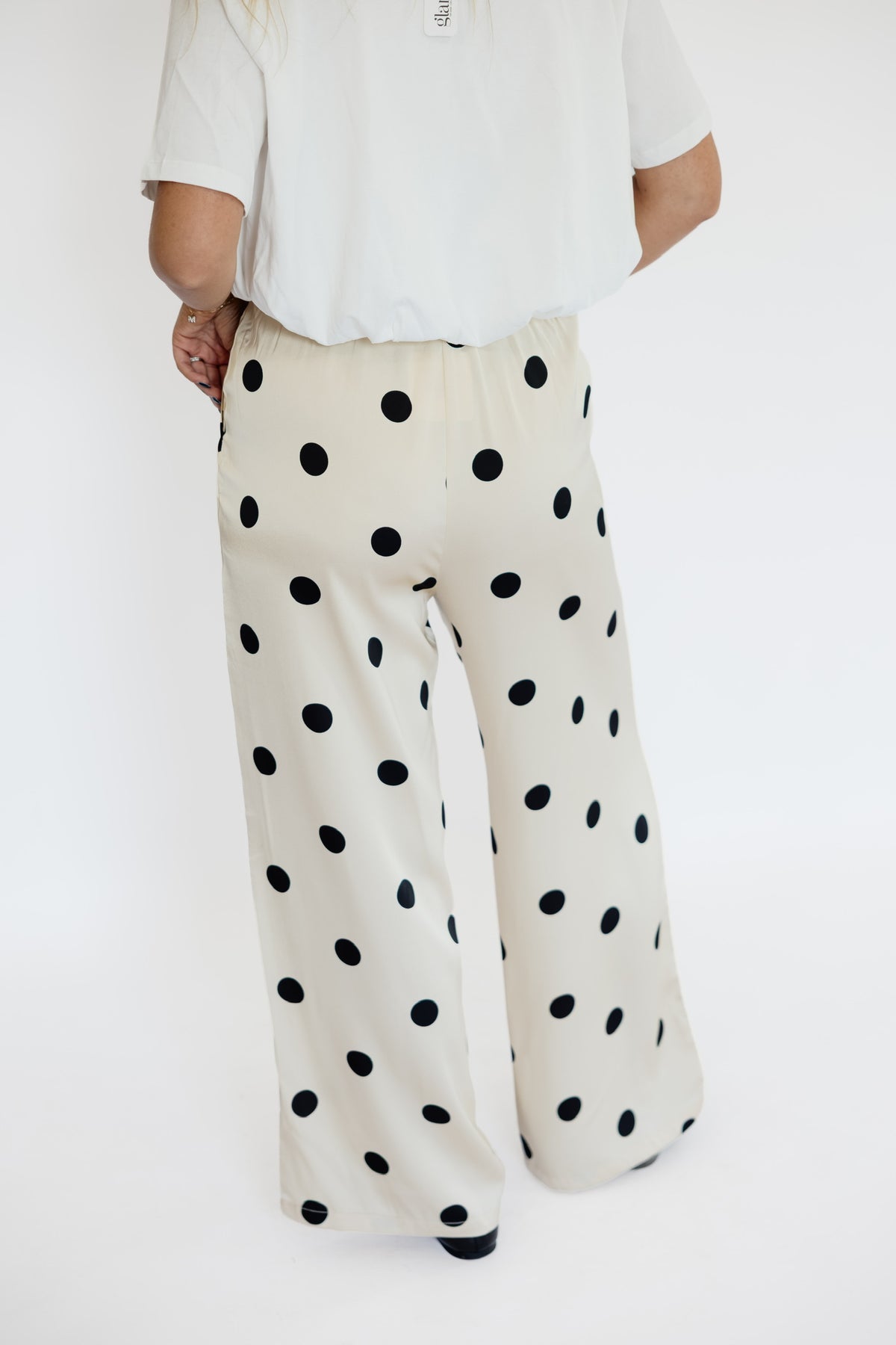 POLKA DOT SATIN TROUSER PANTS