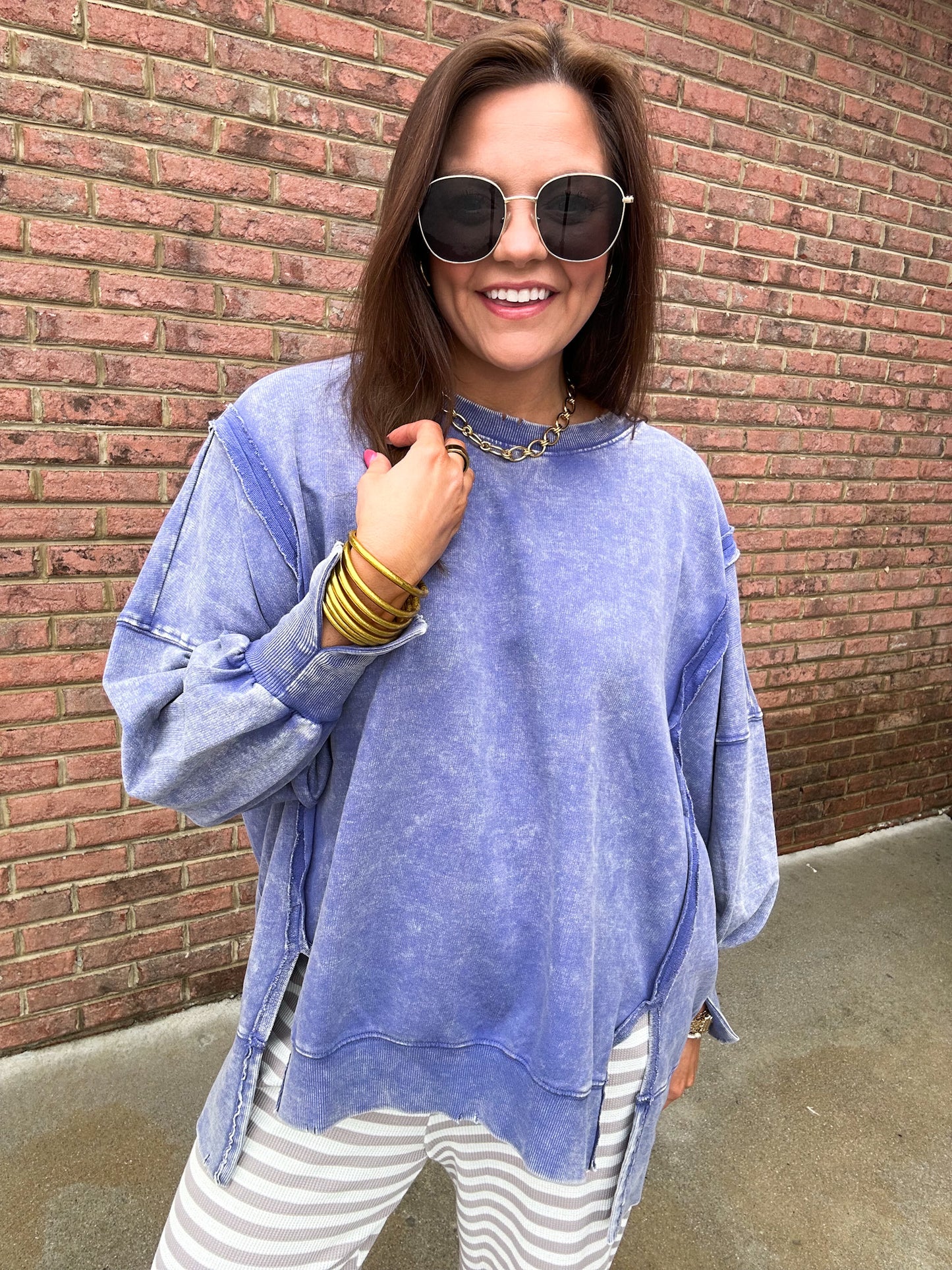 DENIM BLUE OVERSIZED SWEATSHIRT