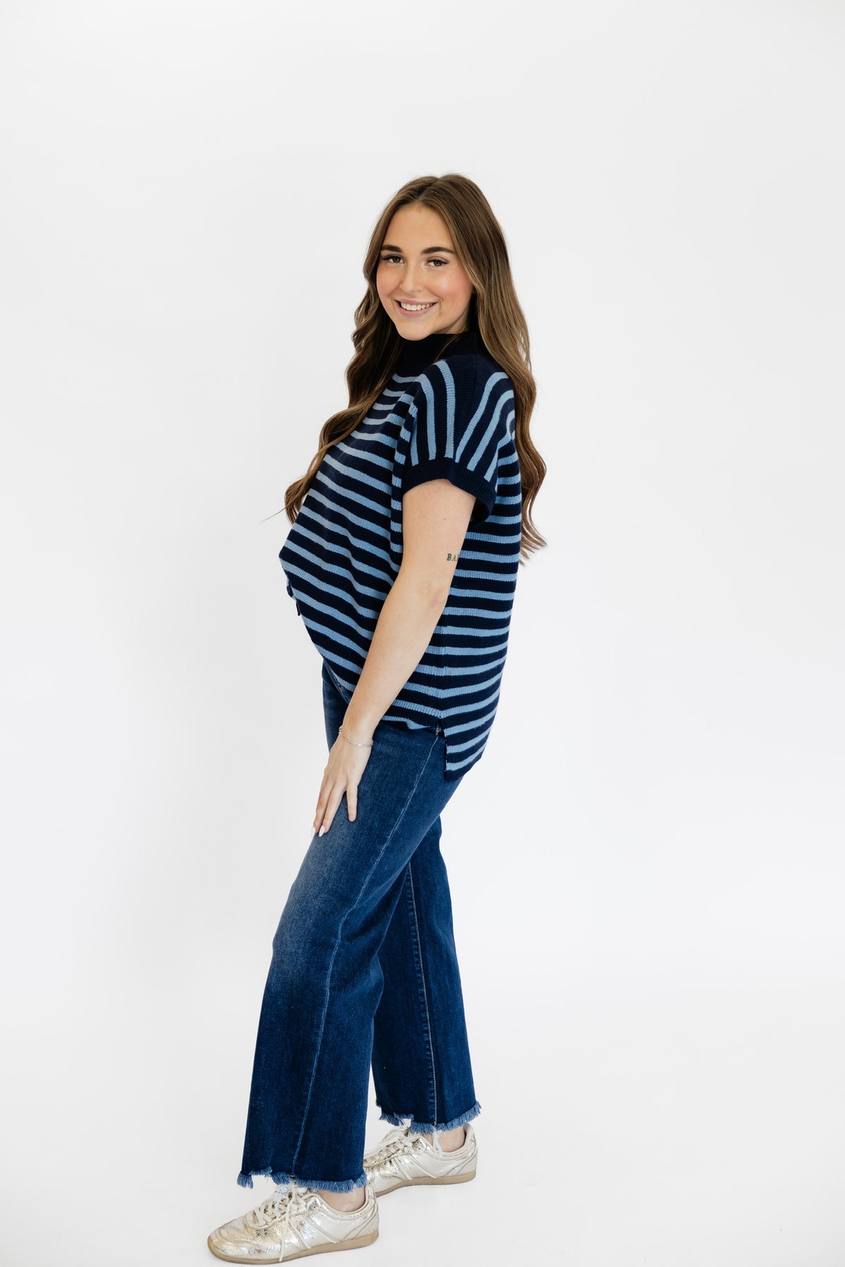 SLOW DAYS SWEATER TOP - NAVY