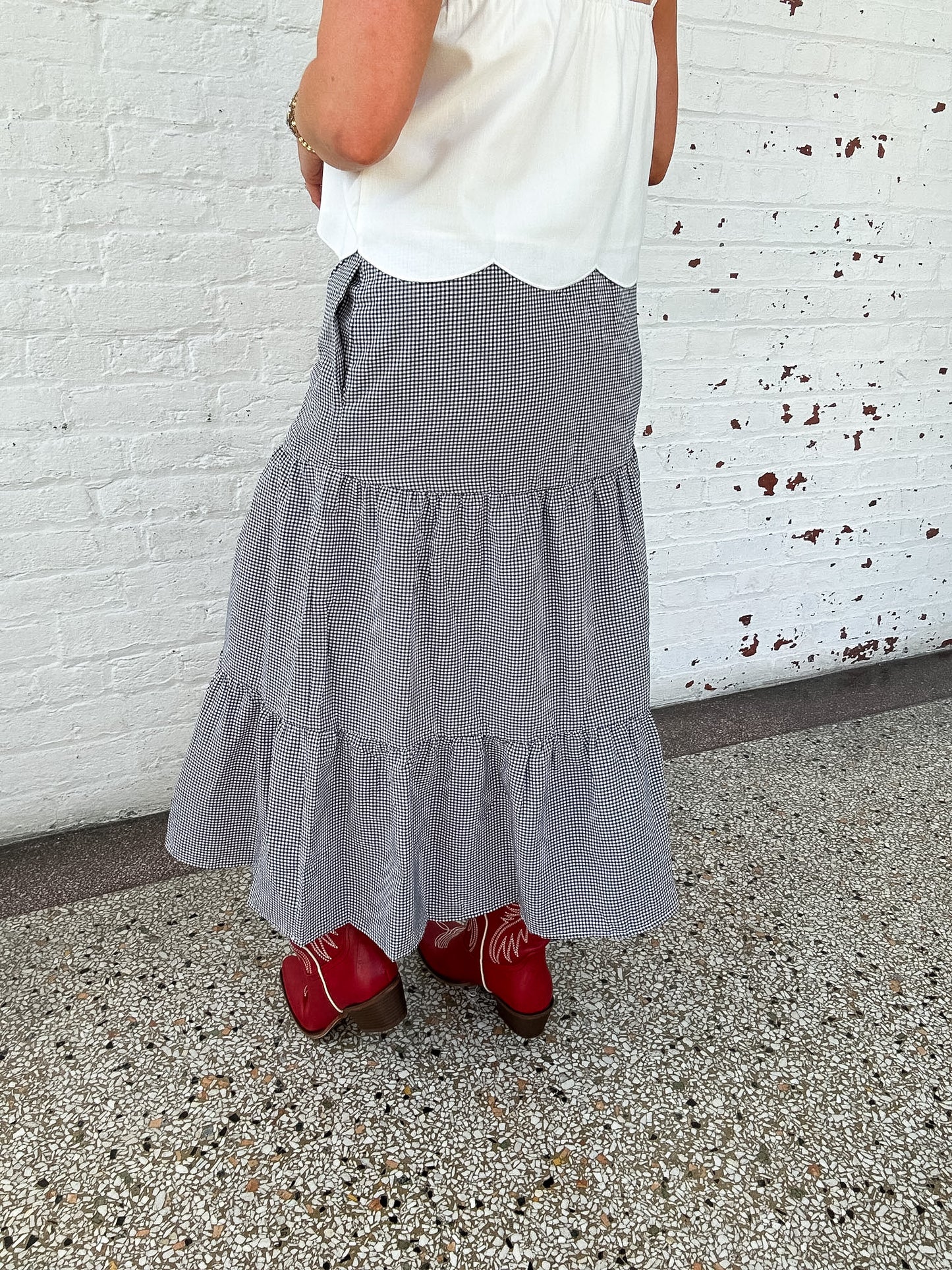 GRACIE GINGHAM MAXI SKIRT