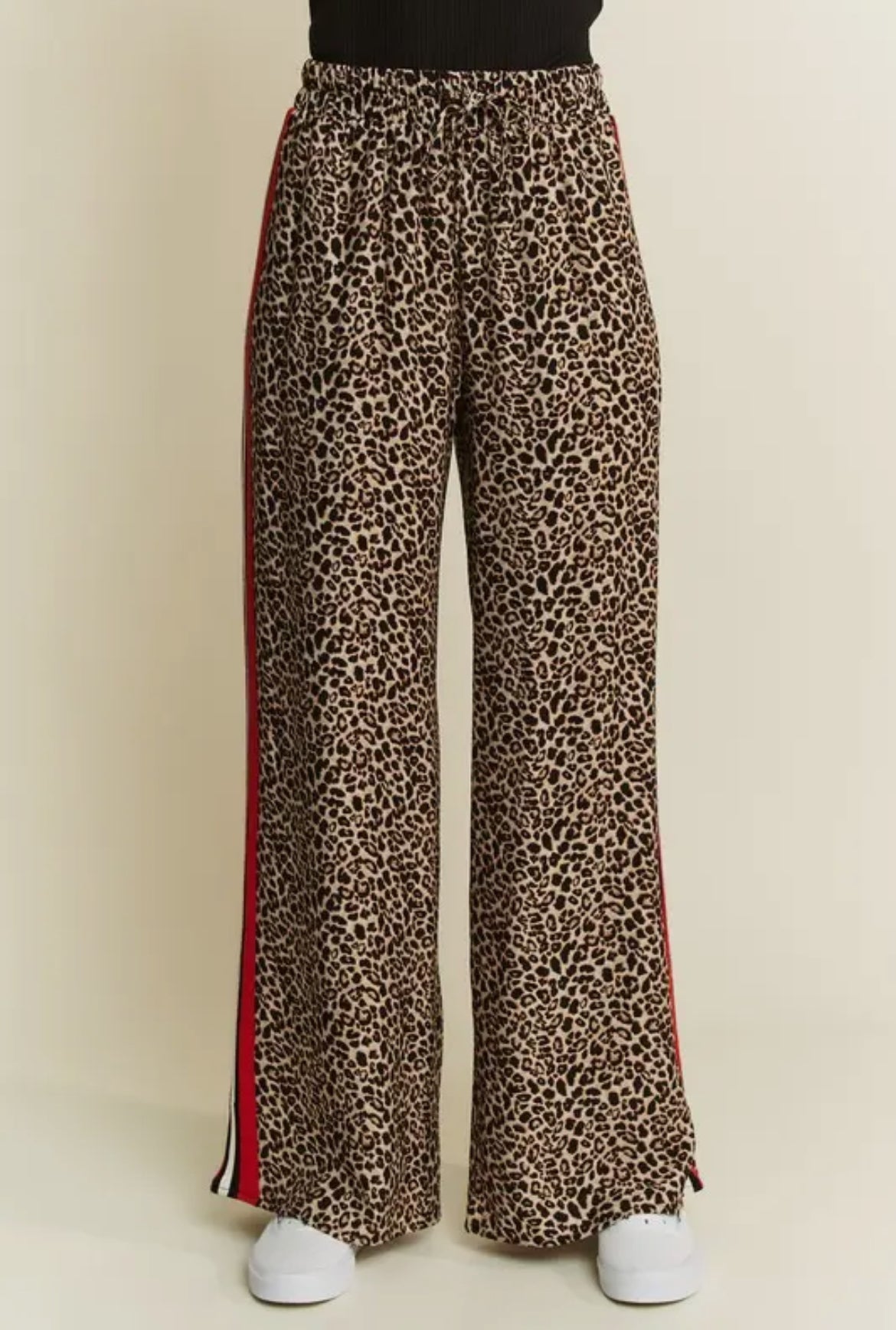 LEOPARD WIDE LEG PANTS
