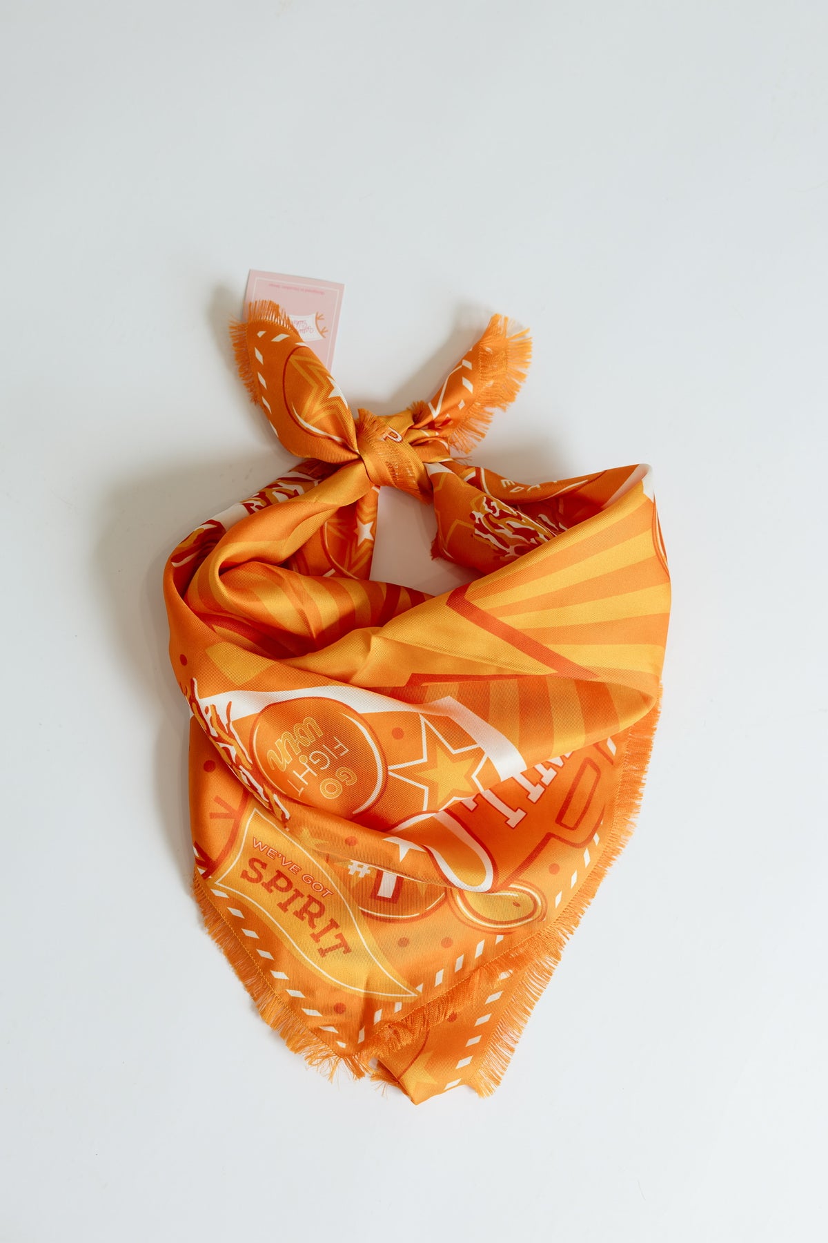TRUE ORANGE FRINGED SPIRIT SCARF