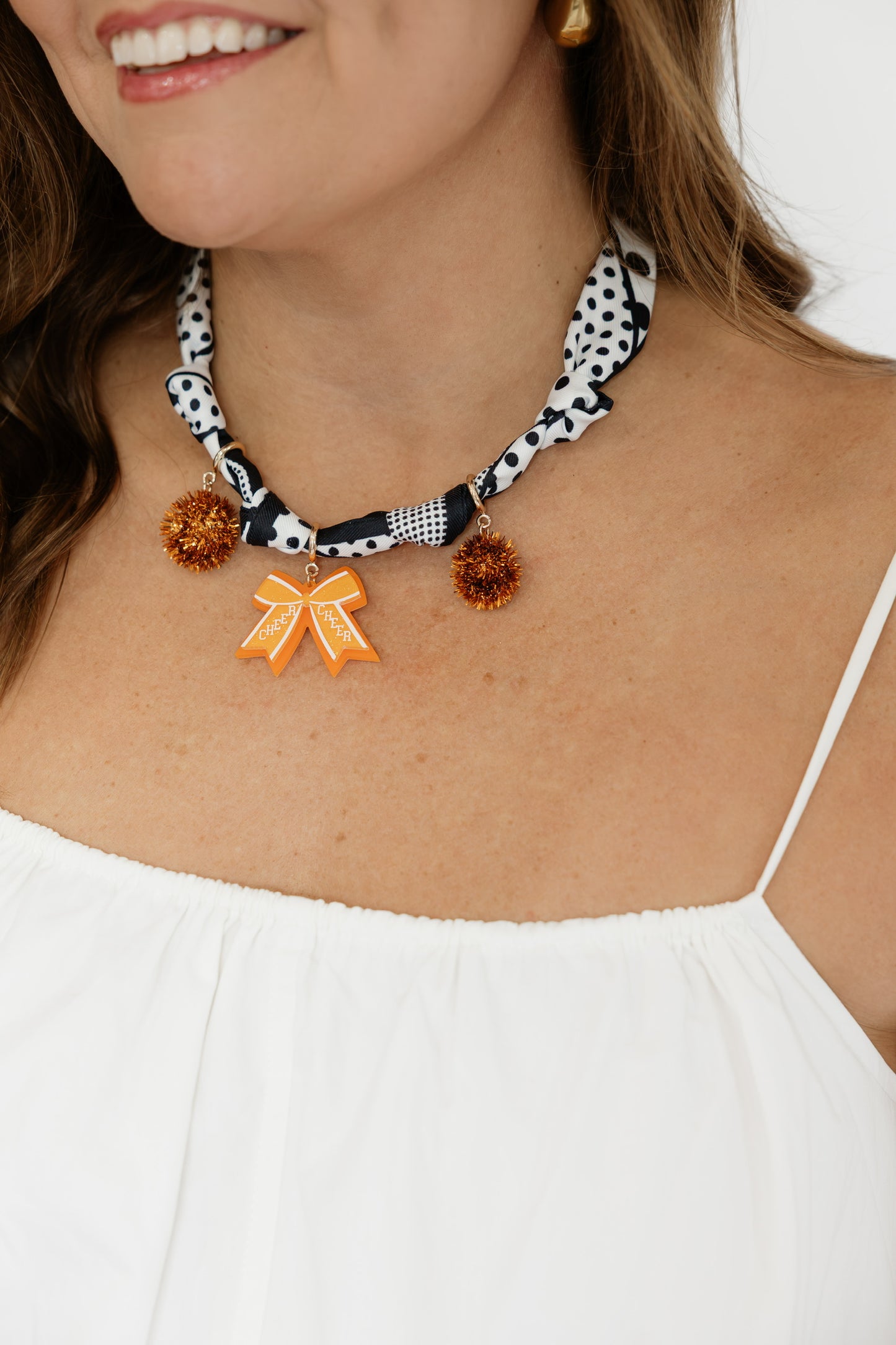 CHEER LOUD SCARF CHARM NECKLACE