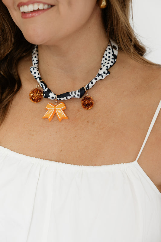 CHEER LOUD SCARF CHARM NECKLACE