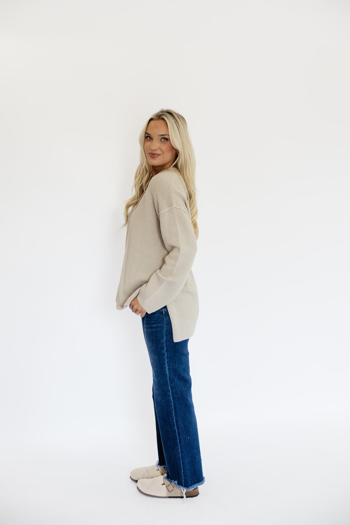LAYER UP SWEATER - STONE