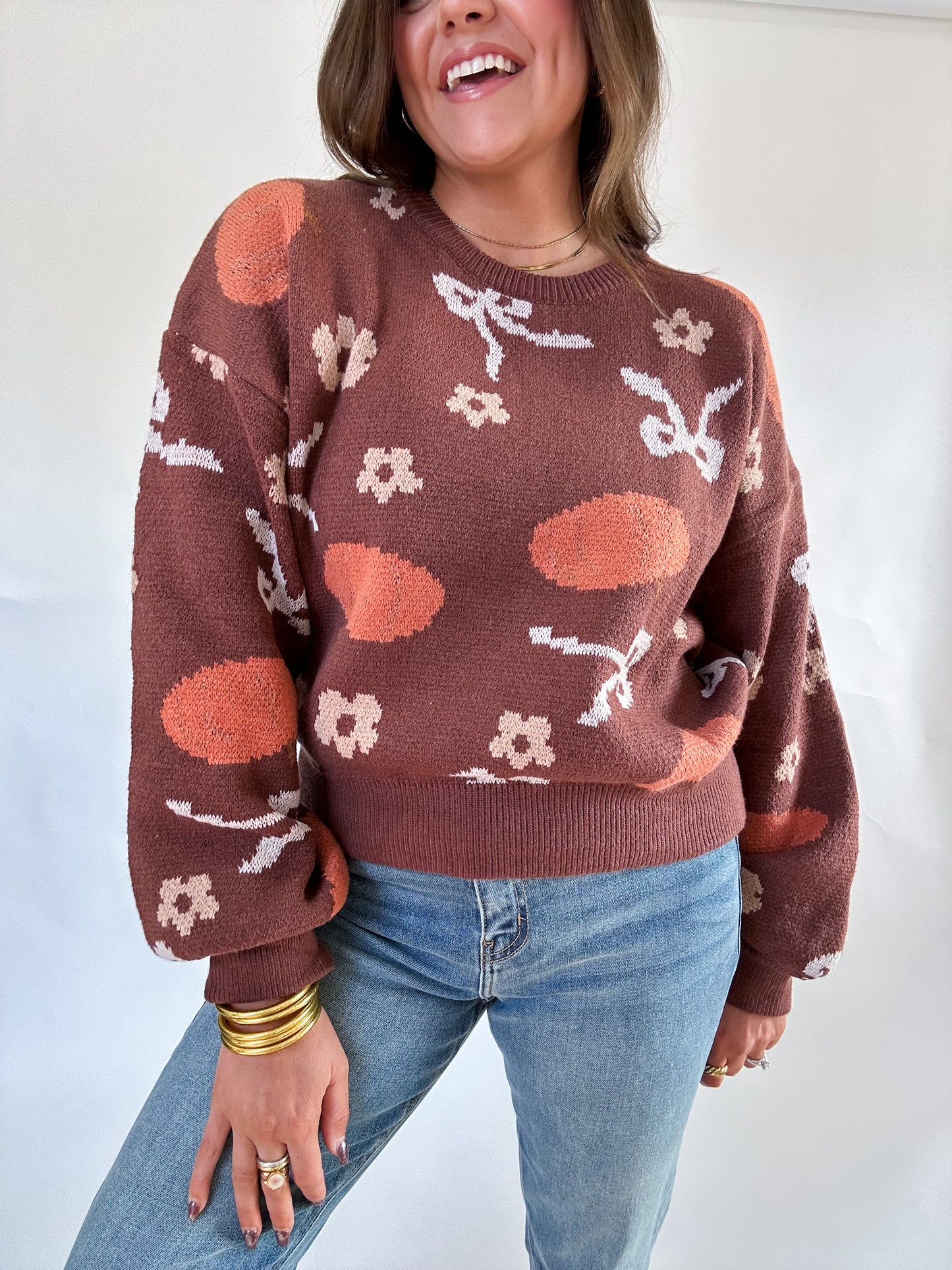 BOWS & PUMPKINS SWEATER