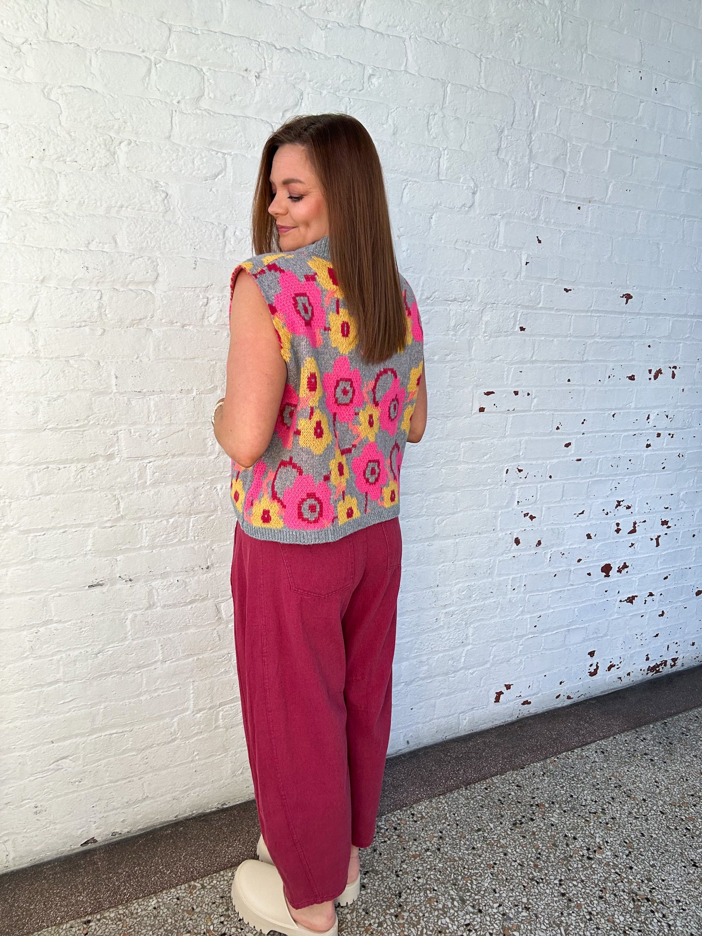 WINTER FLORALS SWEATER TOP