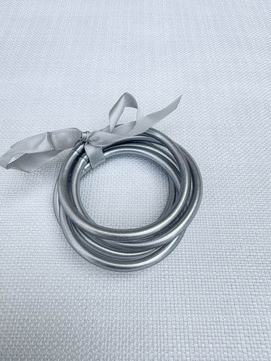 SILVER JELLY BANGLES