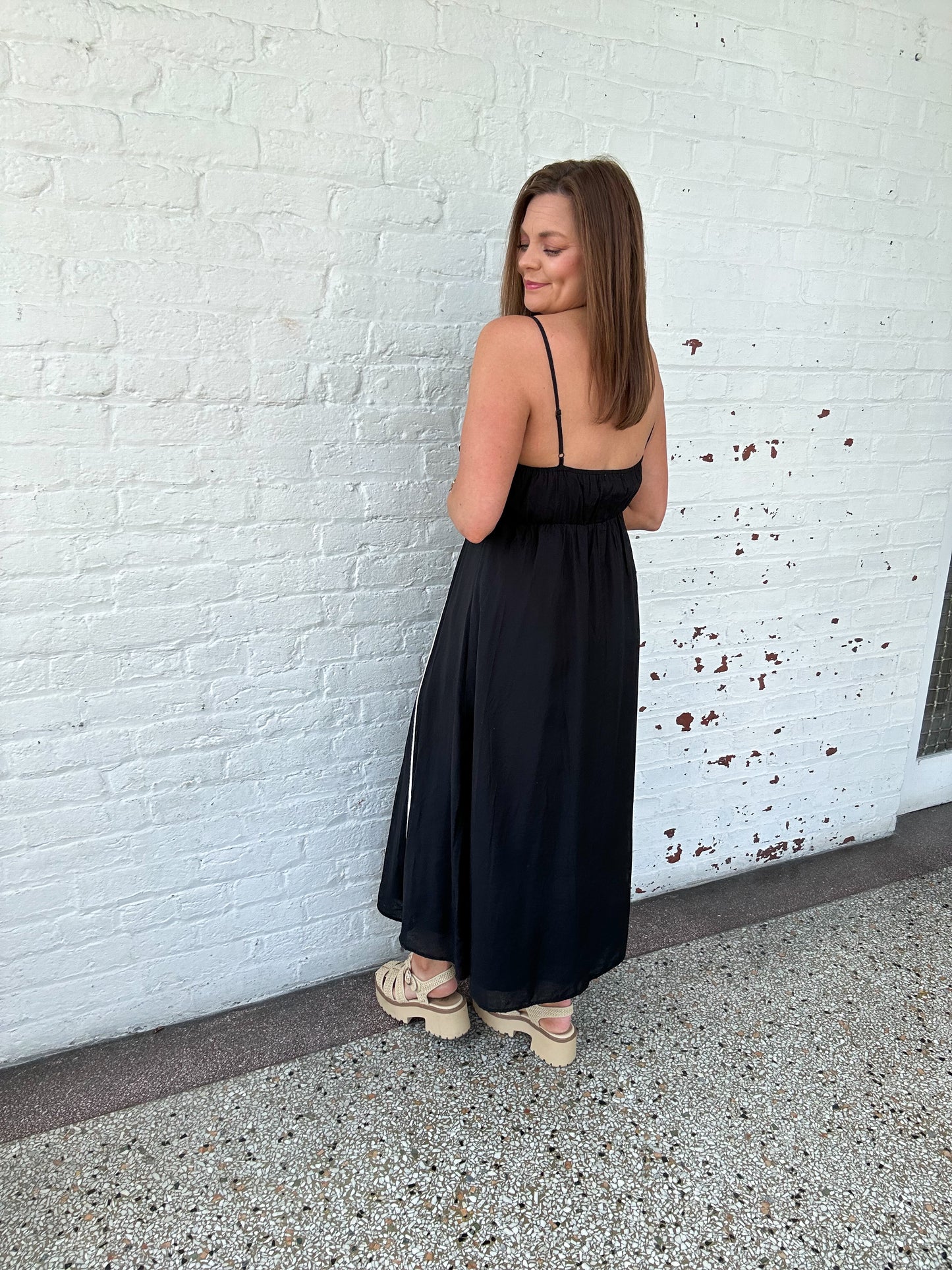 STAYING IN LINE MAXI DRESS