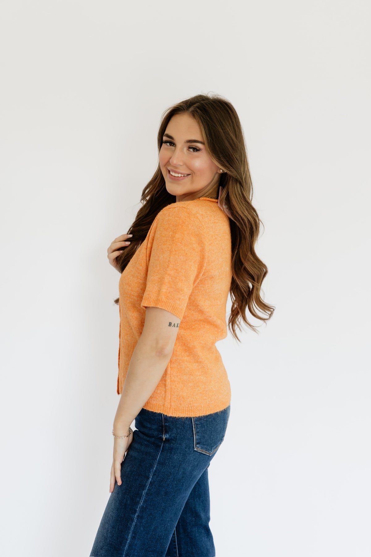 BIG ORANGE CARDIGAN SWEATER