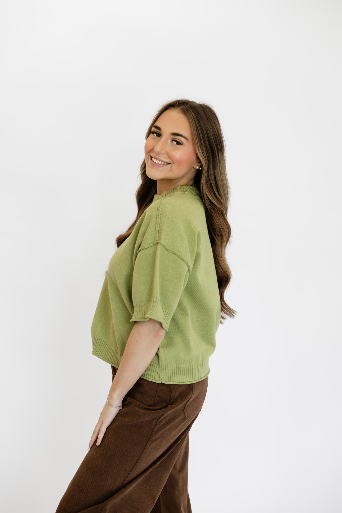 HAPPY DAYS SWEATER TOP - GREEN