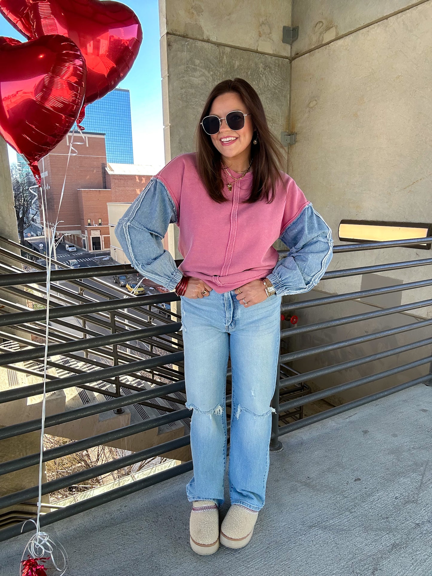 PINK DENIM TOP