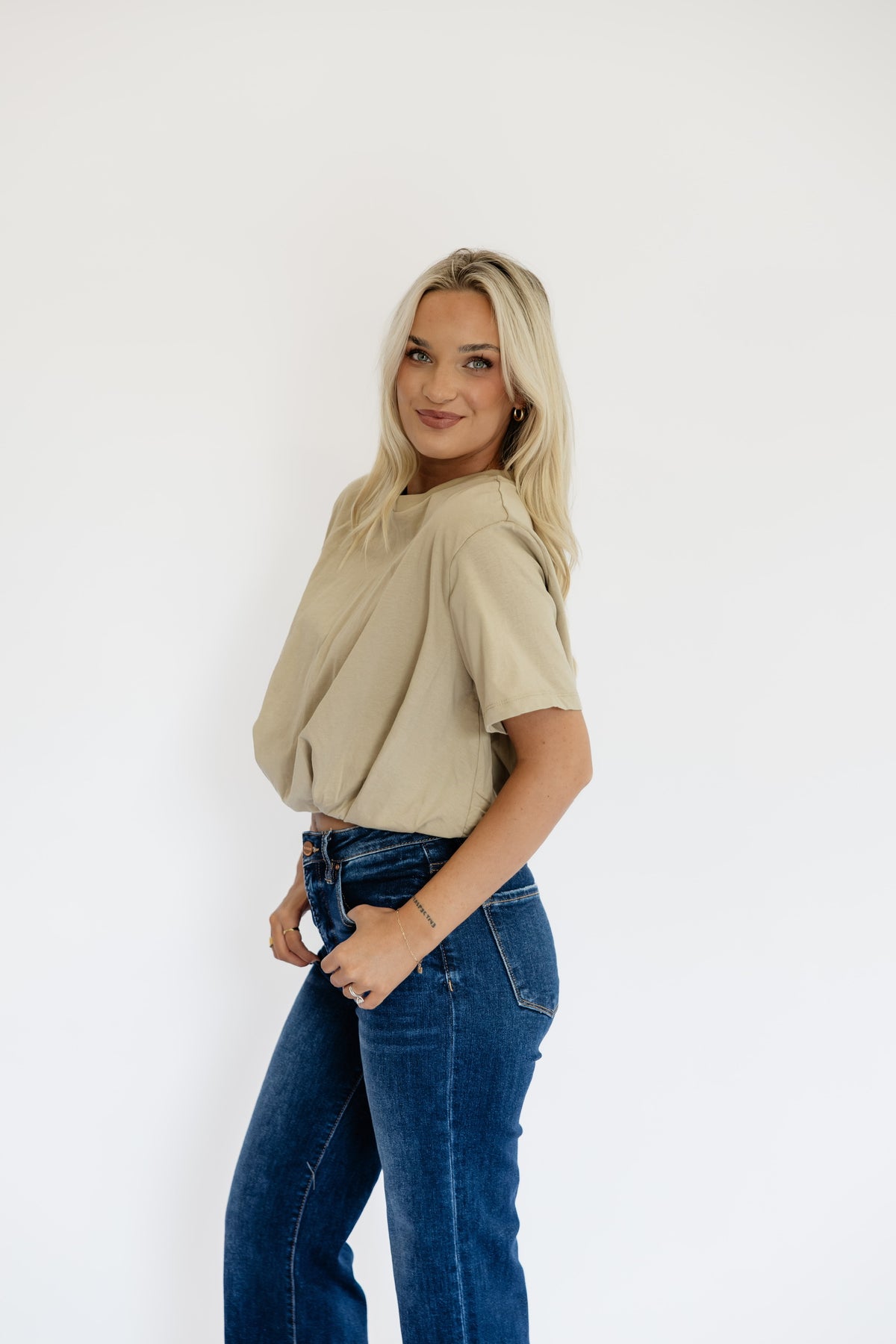 BASIC BUBBLE TOP - TAUPE