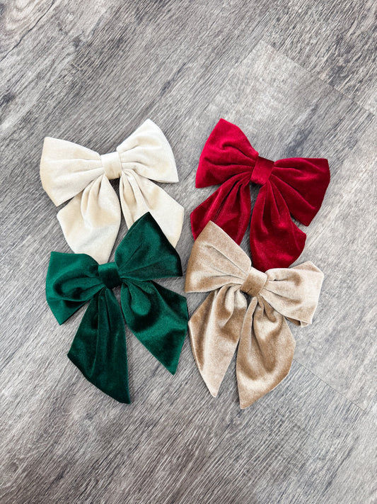 VELVET HAIR BOW