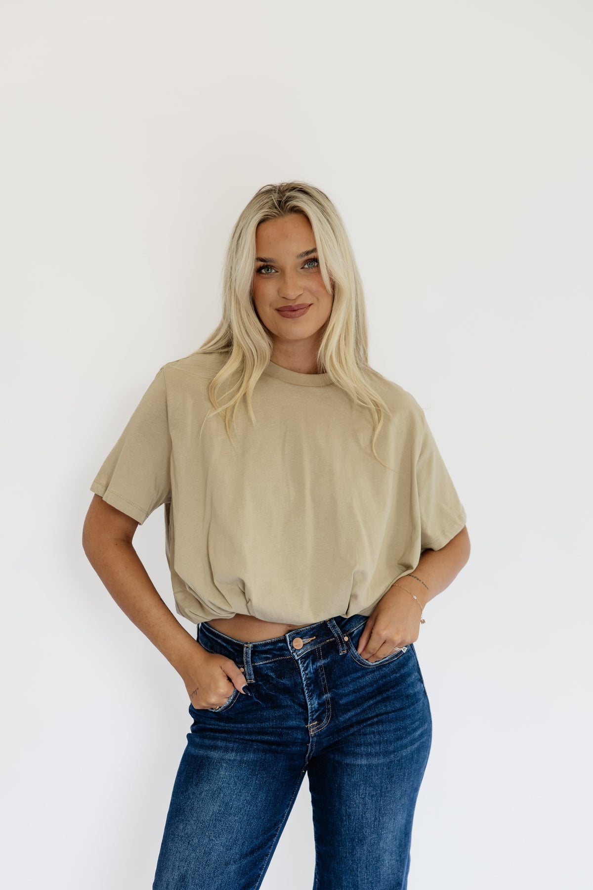 BASIC BUBBLE TOP - TAUPE