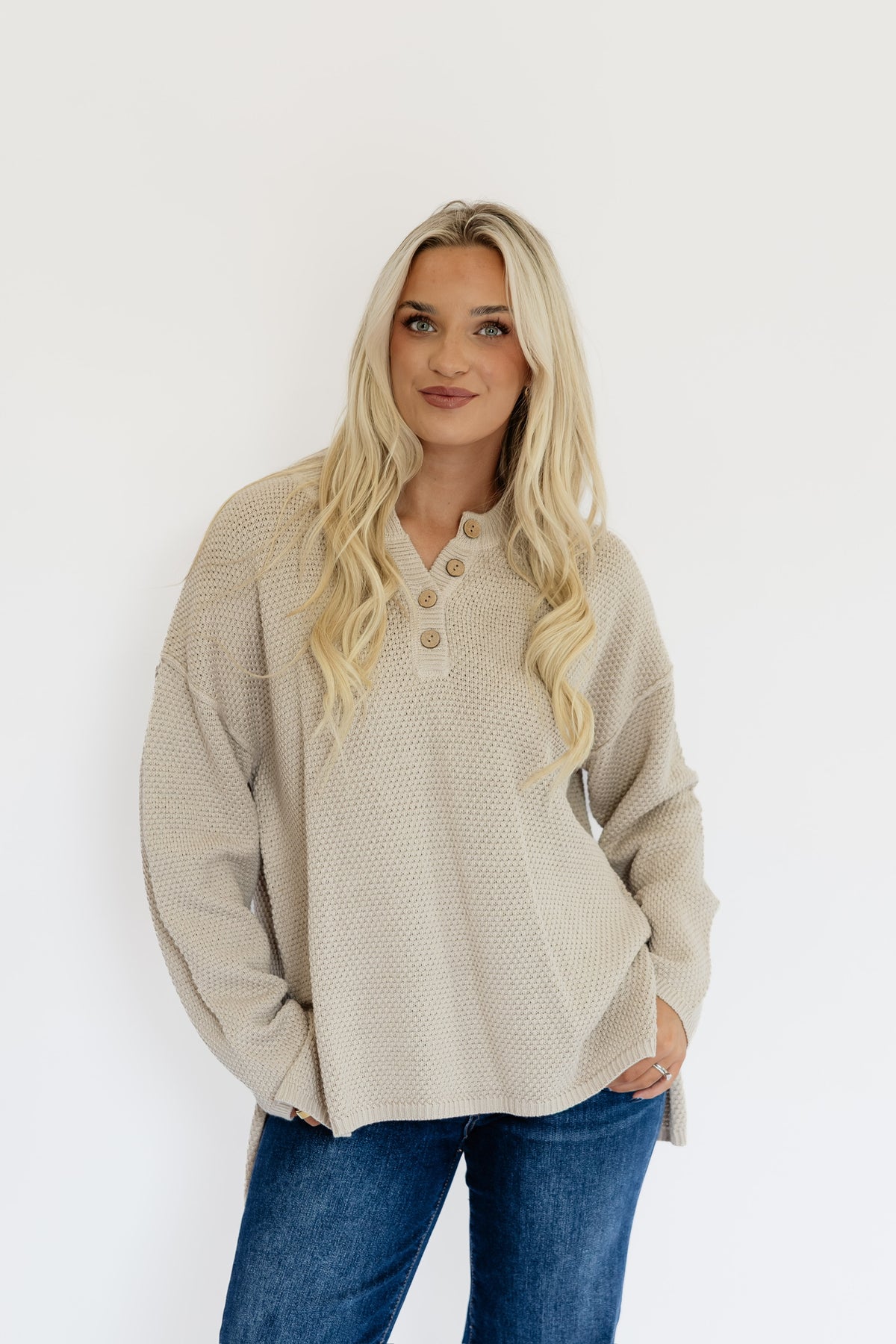 LAYER UP SWEATER - STONE