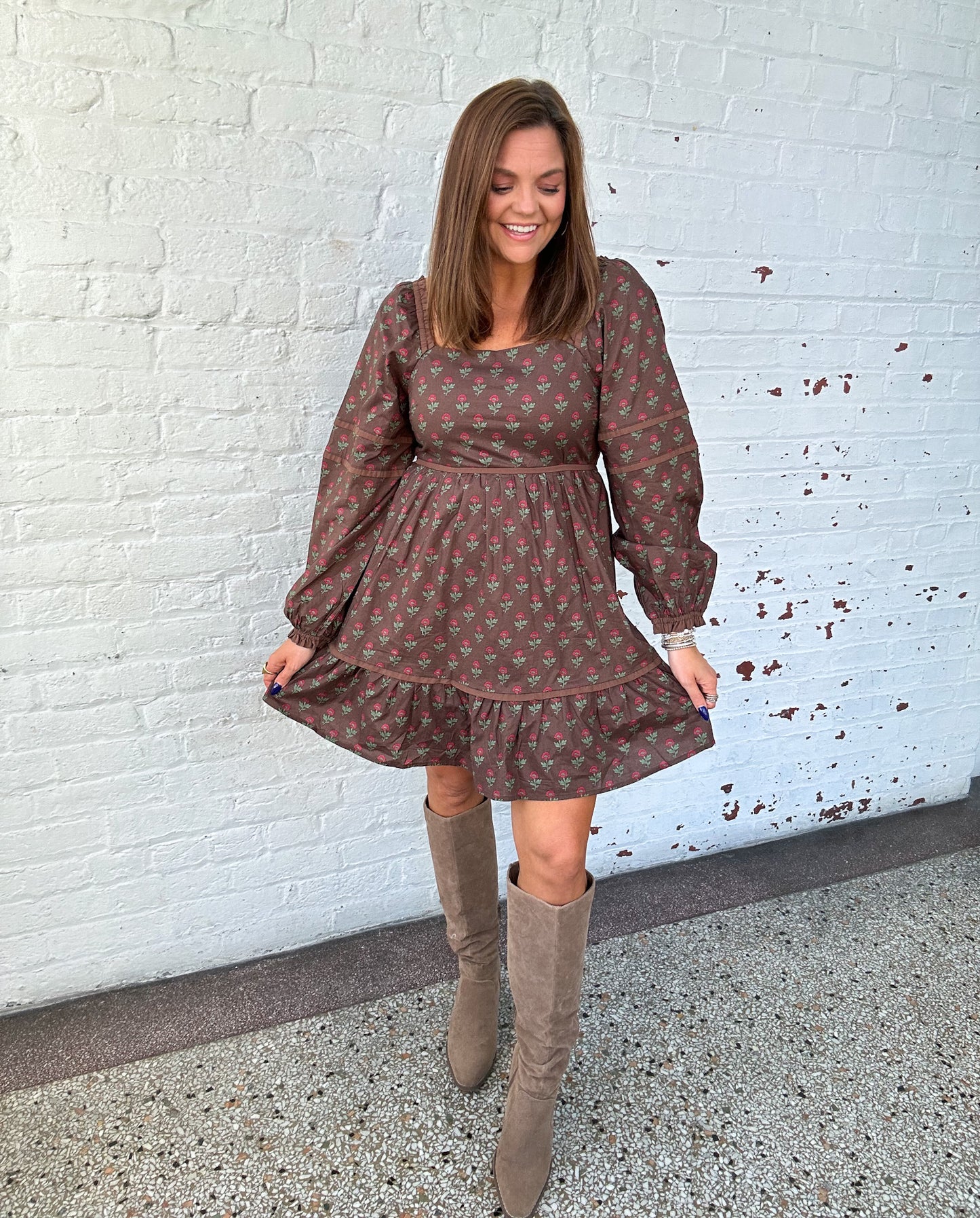 FALL FLORALS MINI DRESS