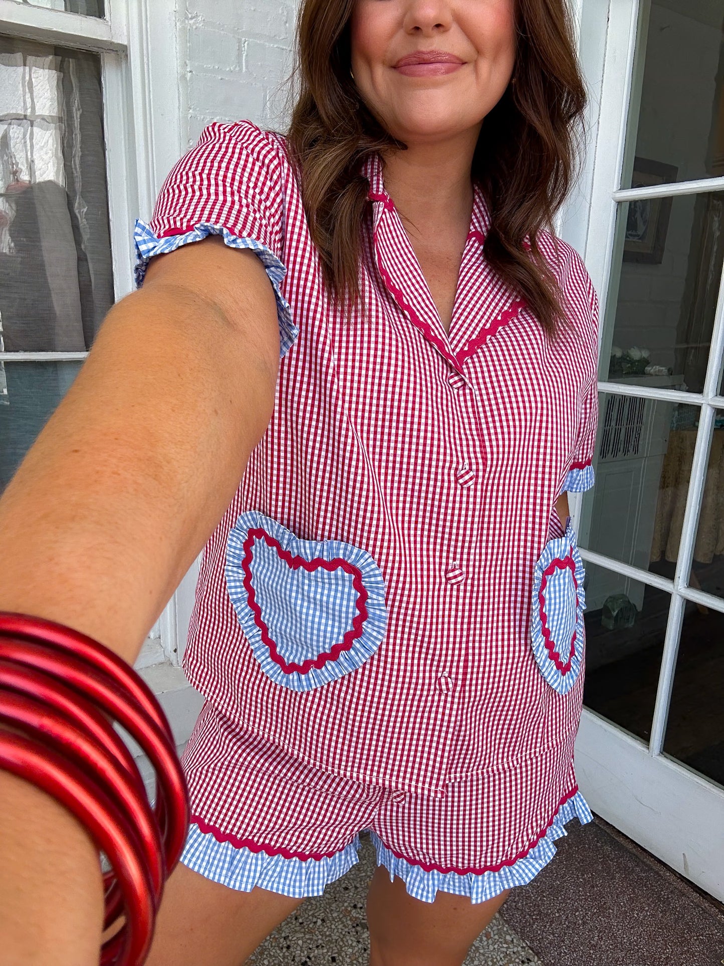 GINGHAM HEART SET