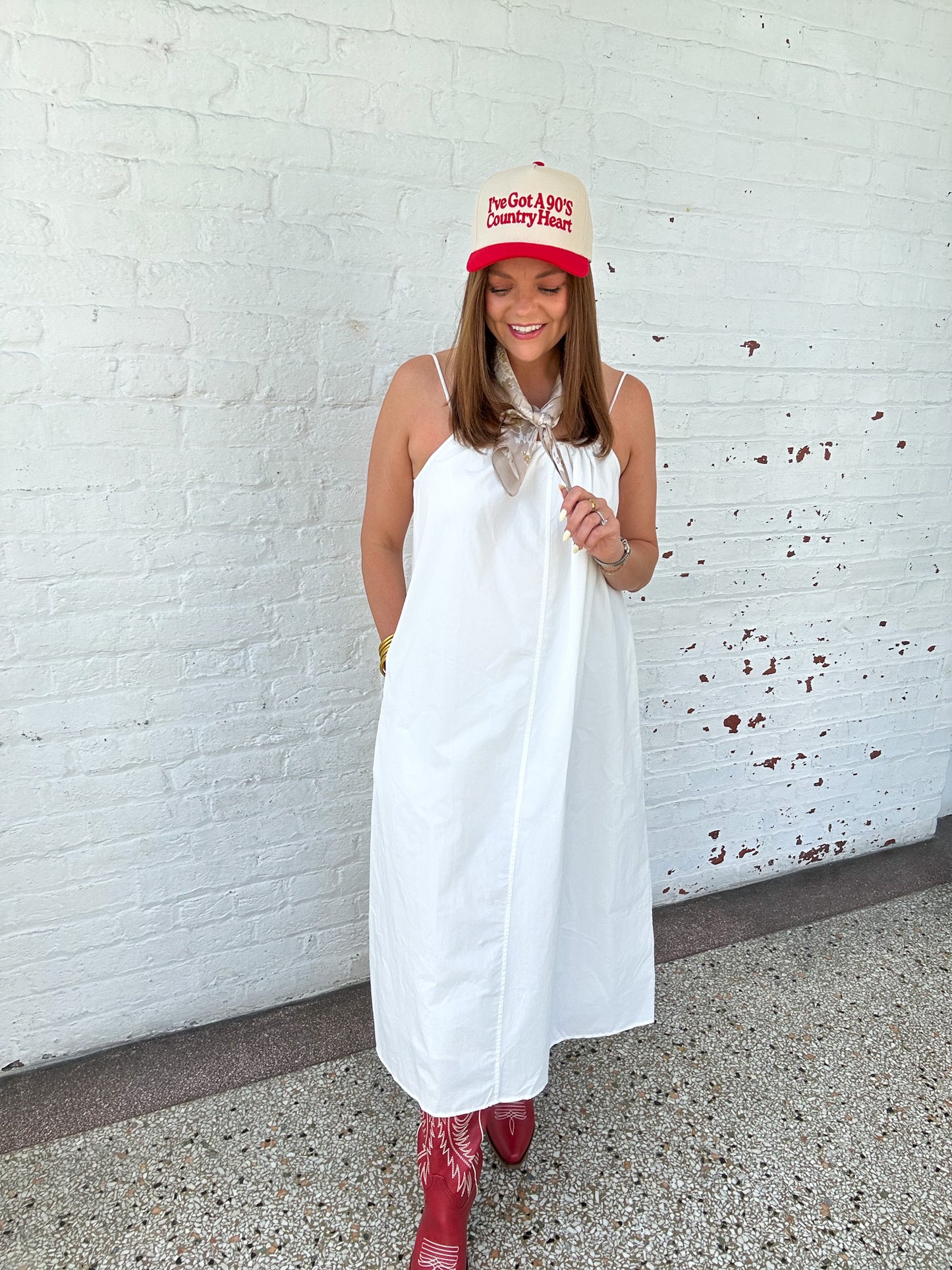 POPLIN MIDI DRESS
