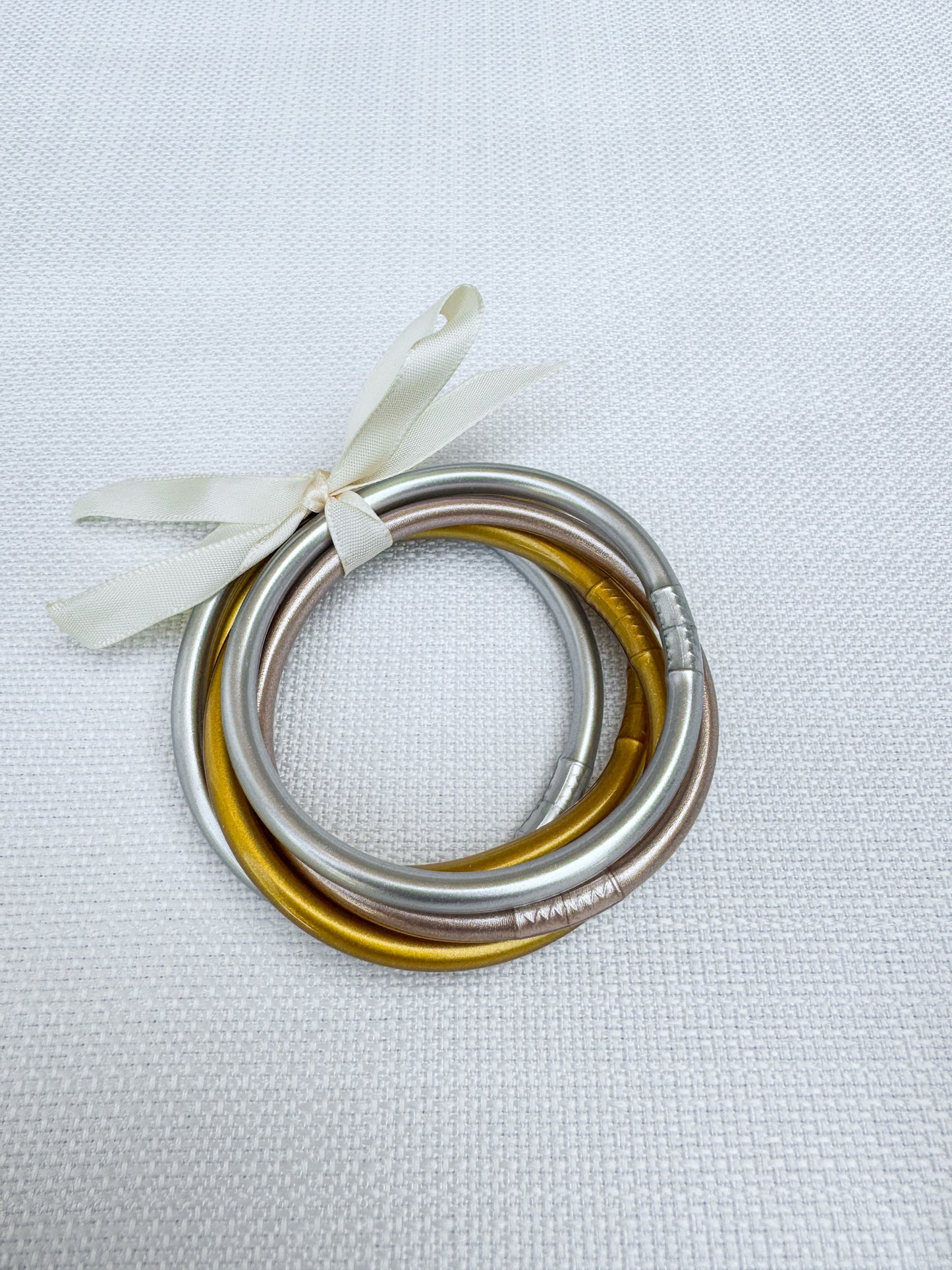 MIXED METALS JELLY BANGLES