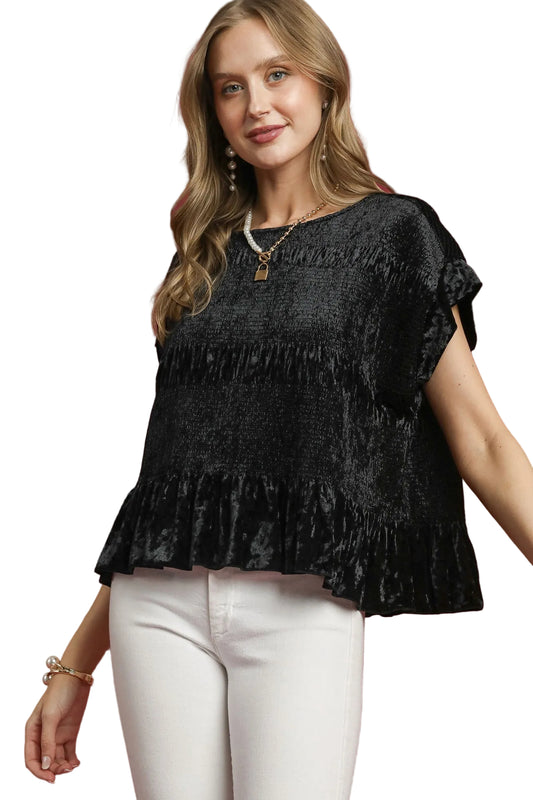 VERY VELVET TOP - BLACK
