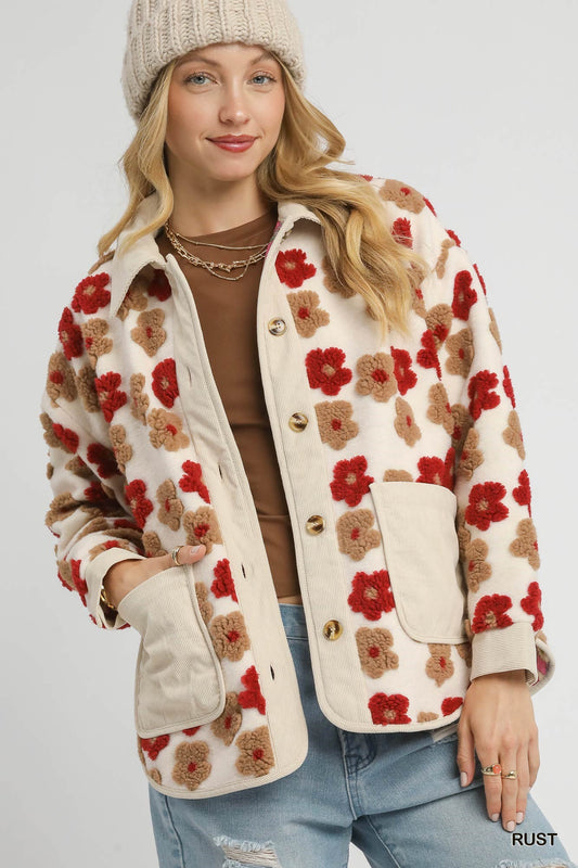 SHERPA FLORALS JACKET