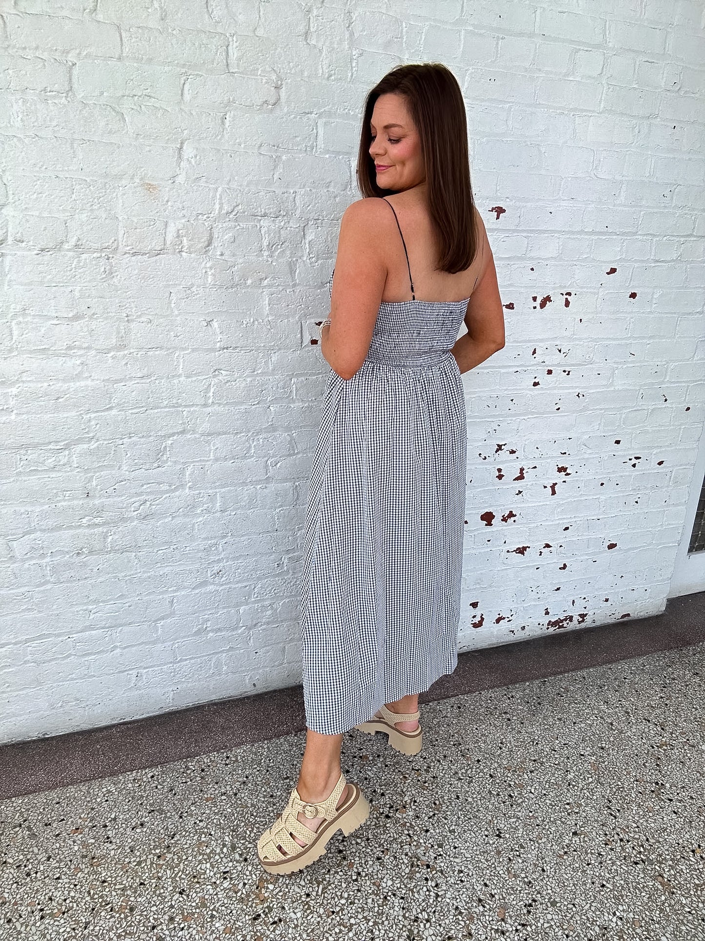 IN CHECK MAXI DRESS
