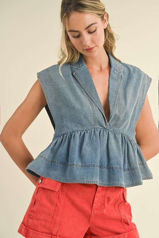 CHARLIE DENIM TOP