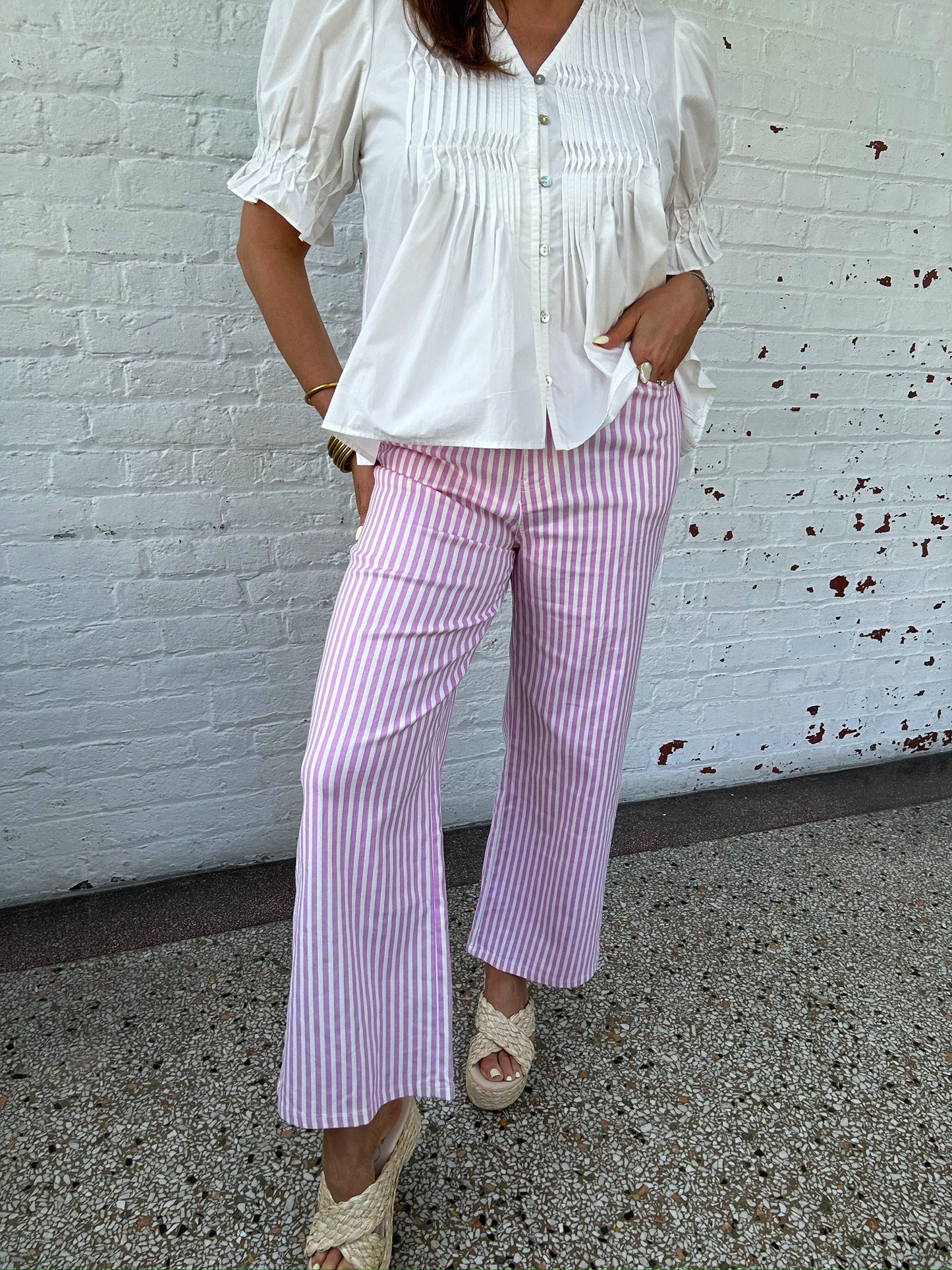 PRETTY PINK STRIPED PANTS