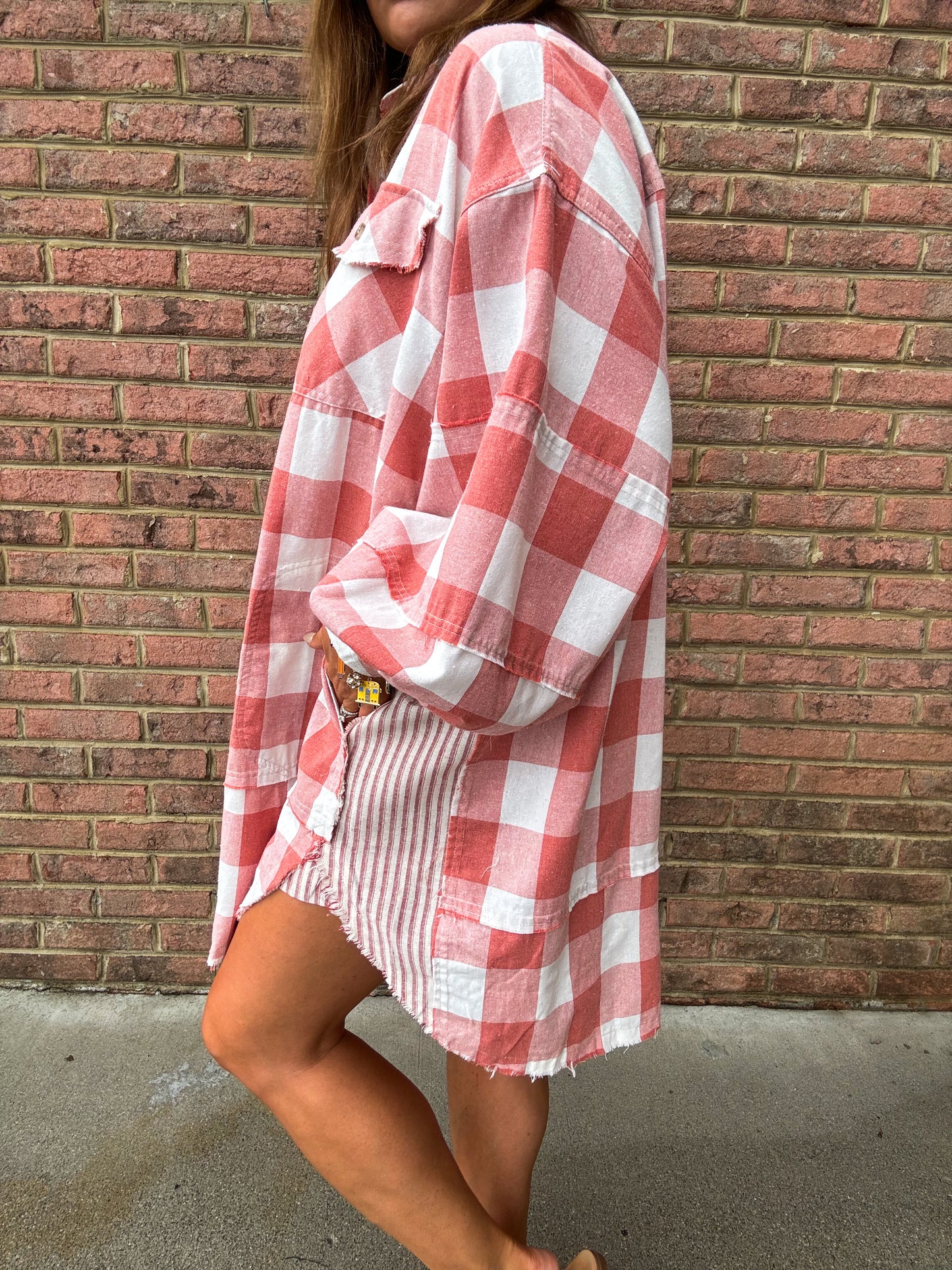 CINNAMON PLAID OVERSIZED DRESS