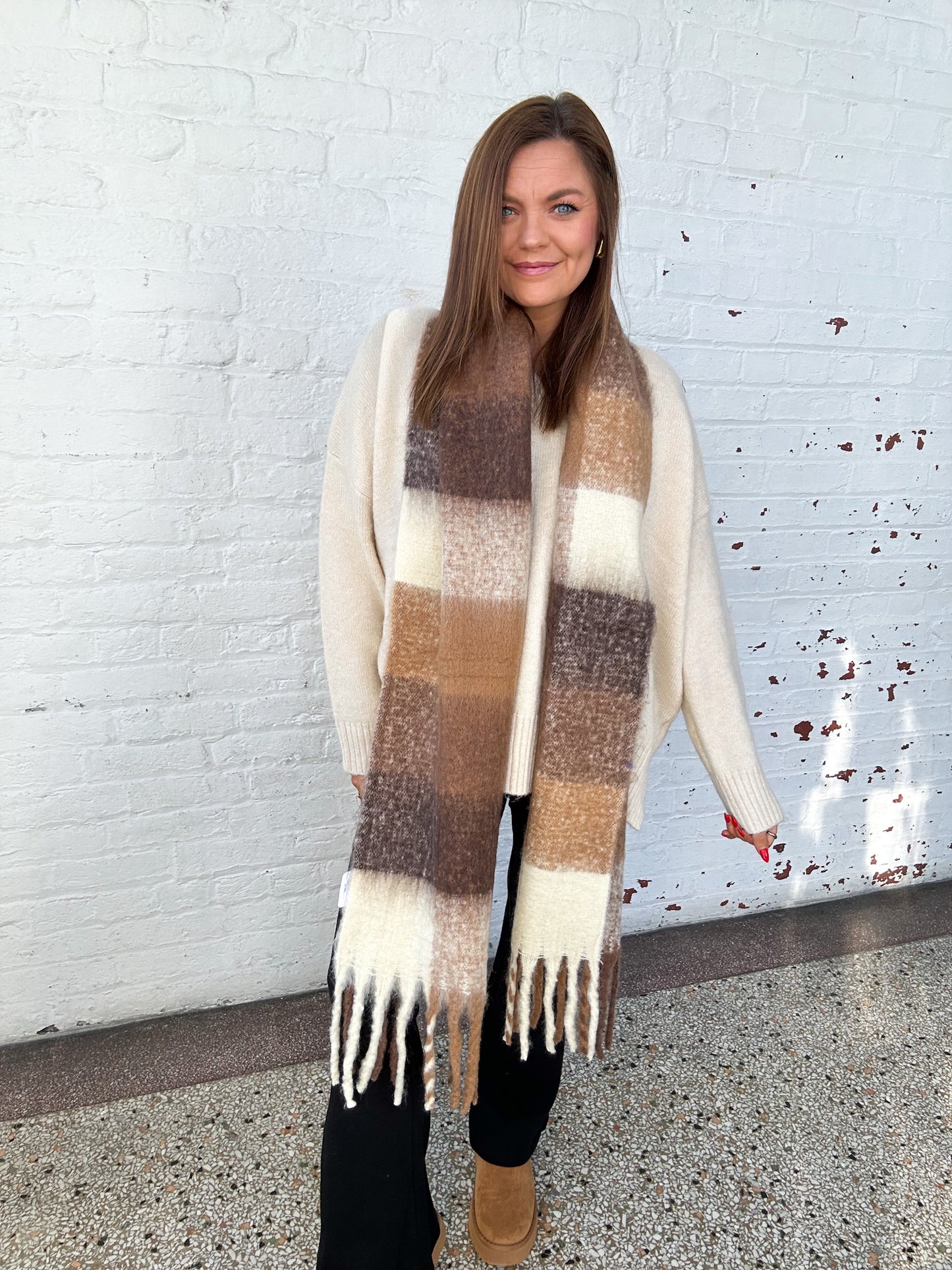 WINTER WOVEN SCARF - NEUTRAL