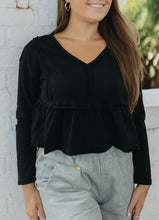 Load image into Gallery viewer, MIDNIGHT BLACK CROP TOP
