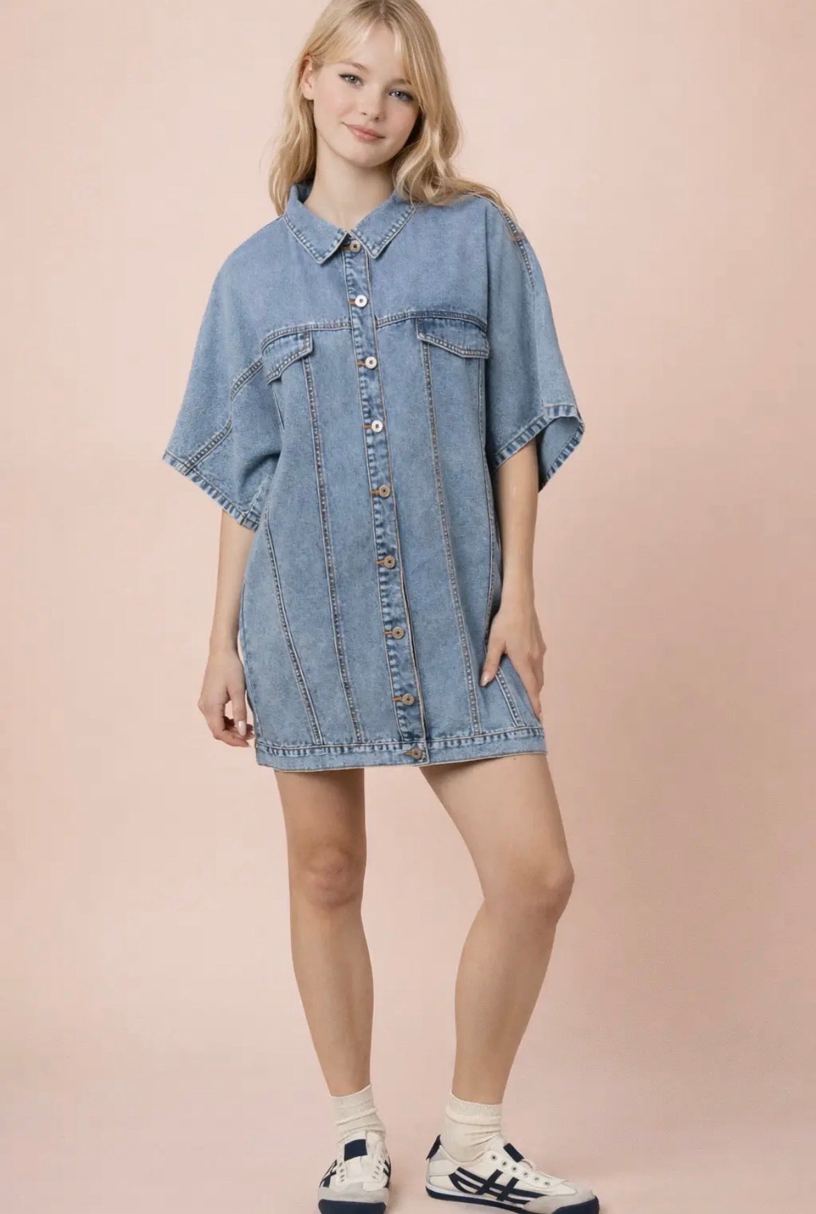 STEEL DENIM MINI DRESS