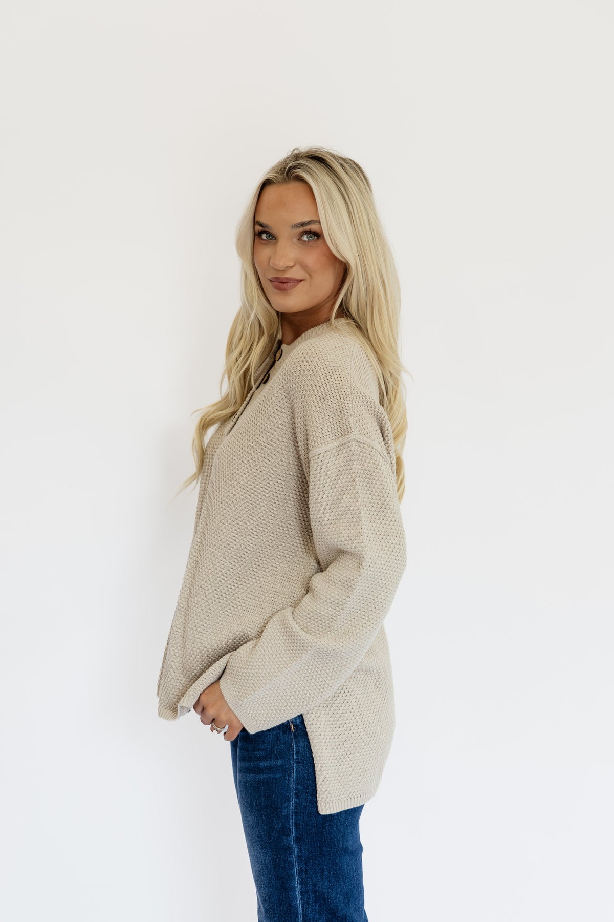LAYER UP SWEATER - STONE