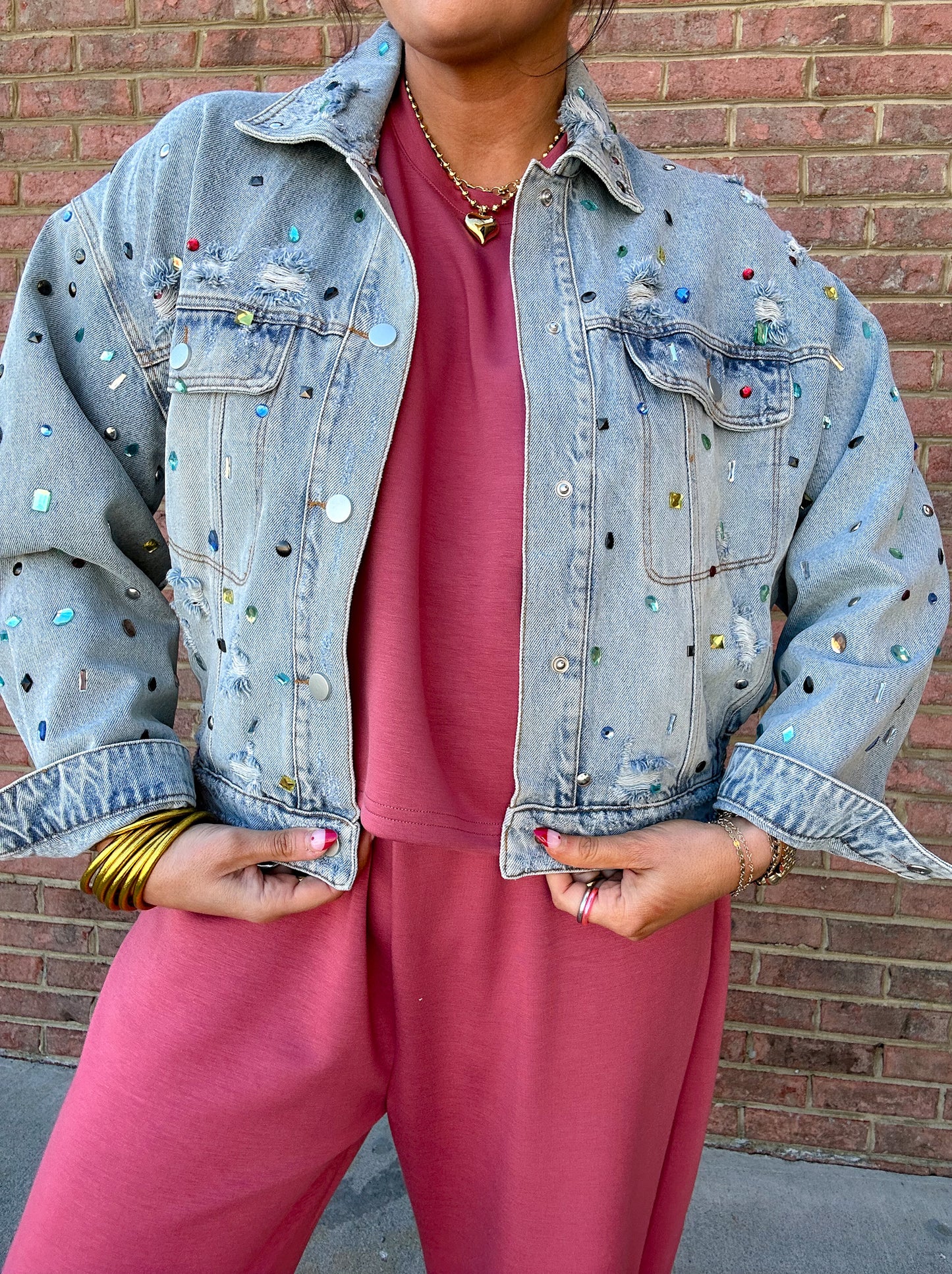 BEJEWELED DENIM JACKET