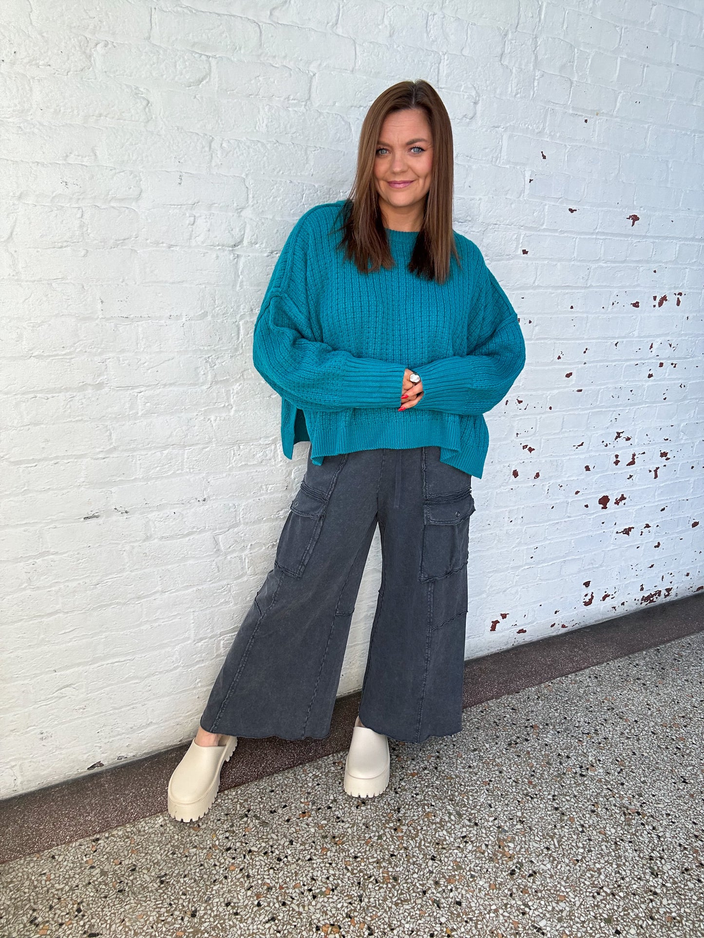 TEAL ME ABOUT IT SWEATER