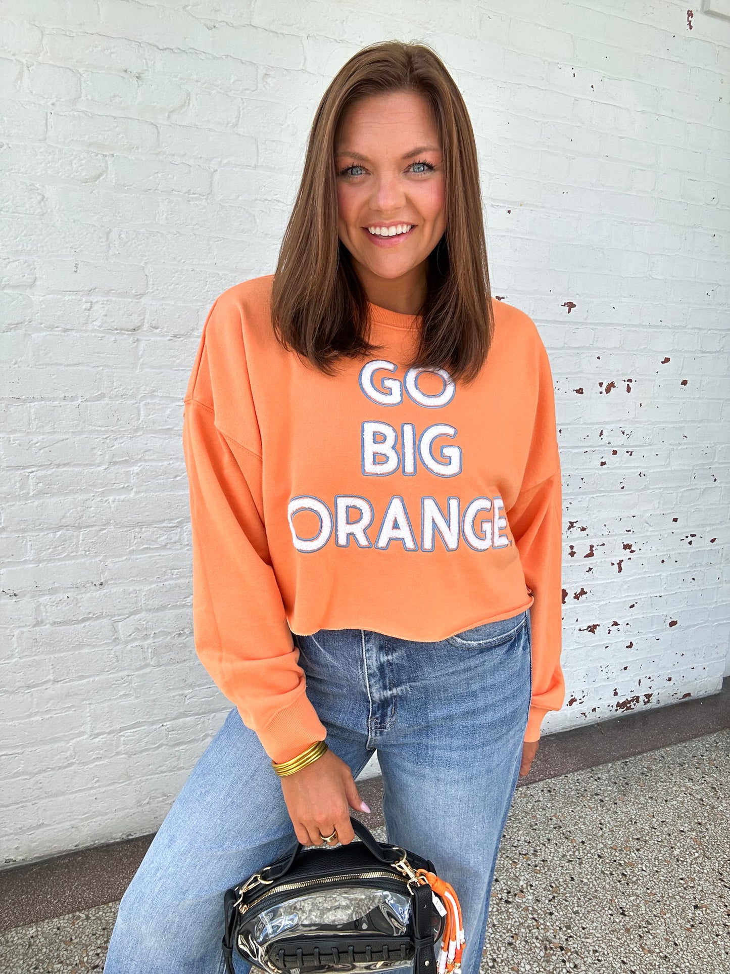 GBO CHENILLE CROPPED LONG SLEEVE TOP