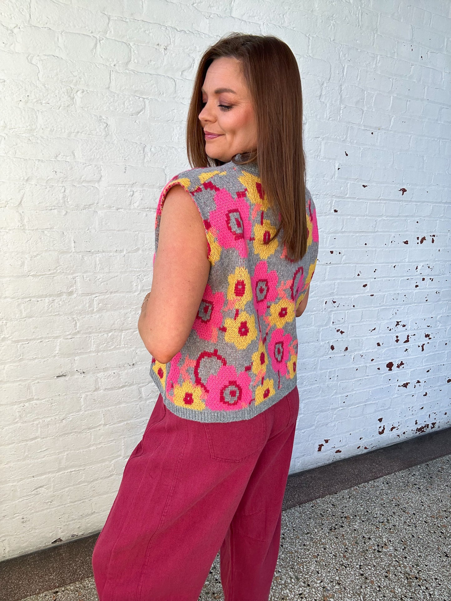 WINTER FLORALS SWEATER TOP