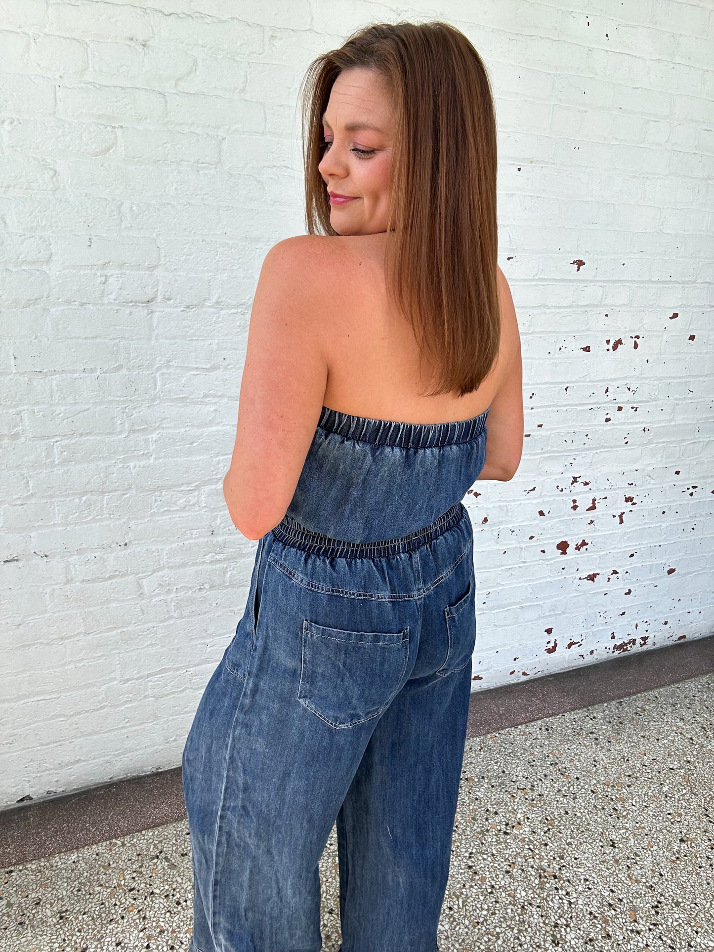 OUT LATE DENIM JUMPSUIT